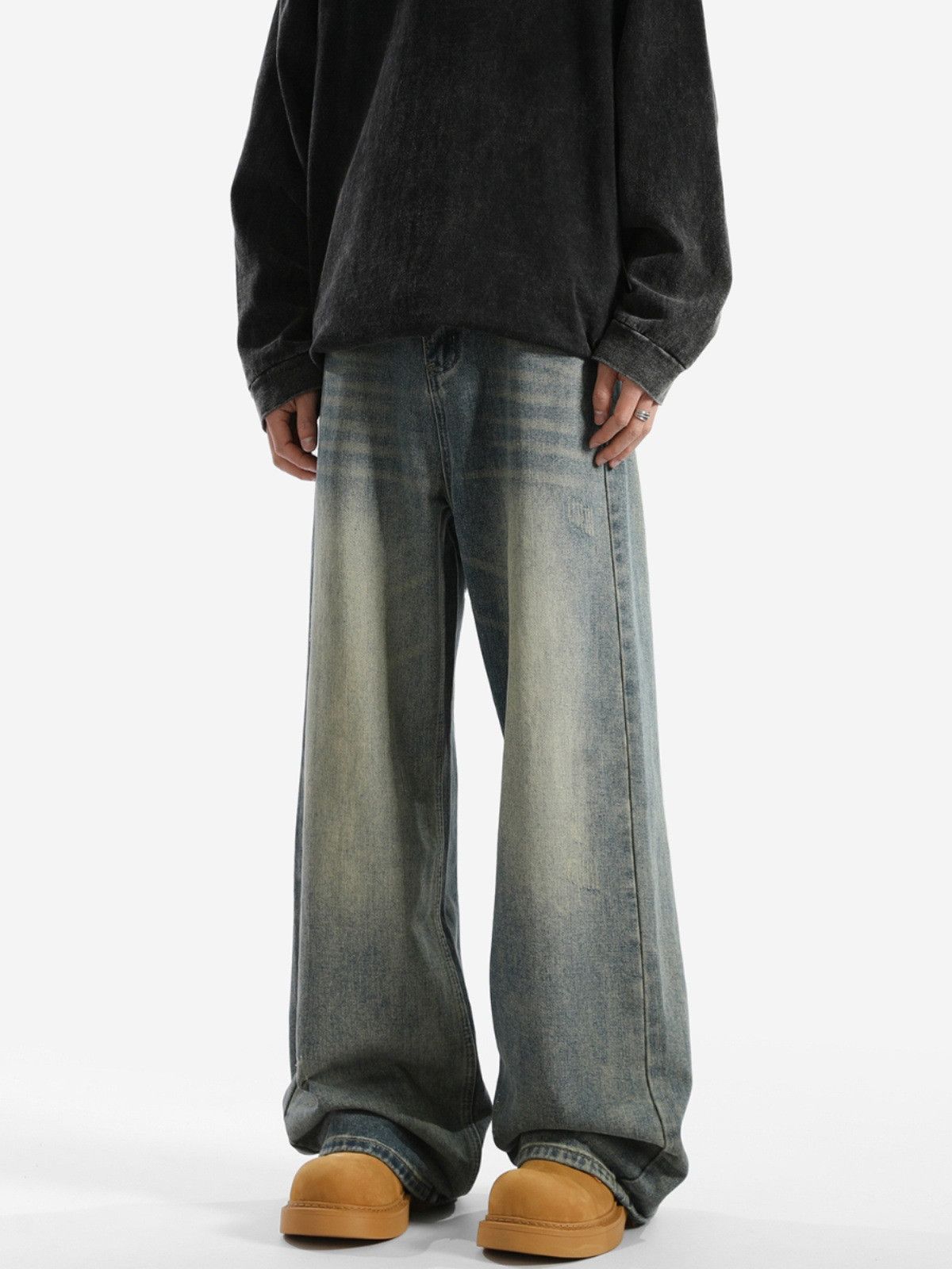 Vintage American retro washed distressed jeans for men Size US 32 / EU 48 - 3 Thumbnail