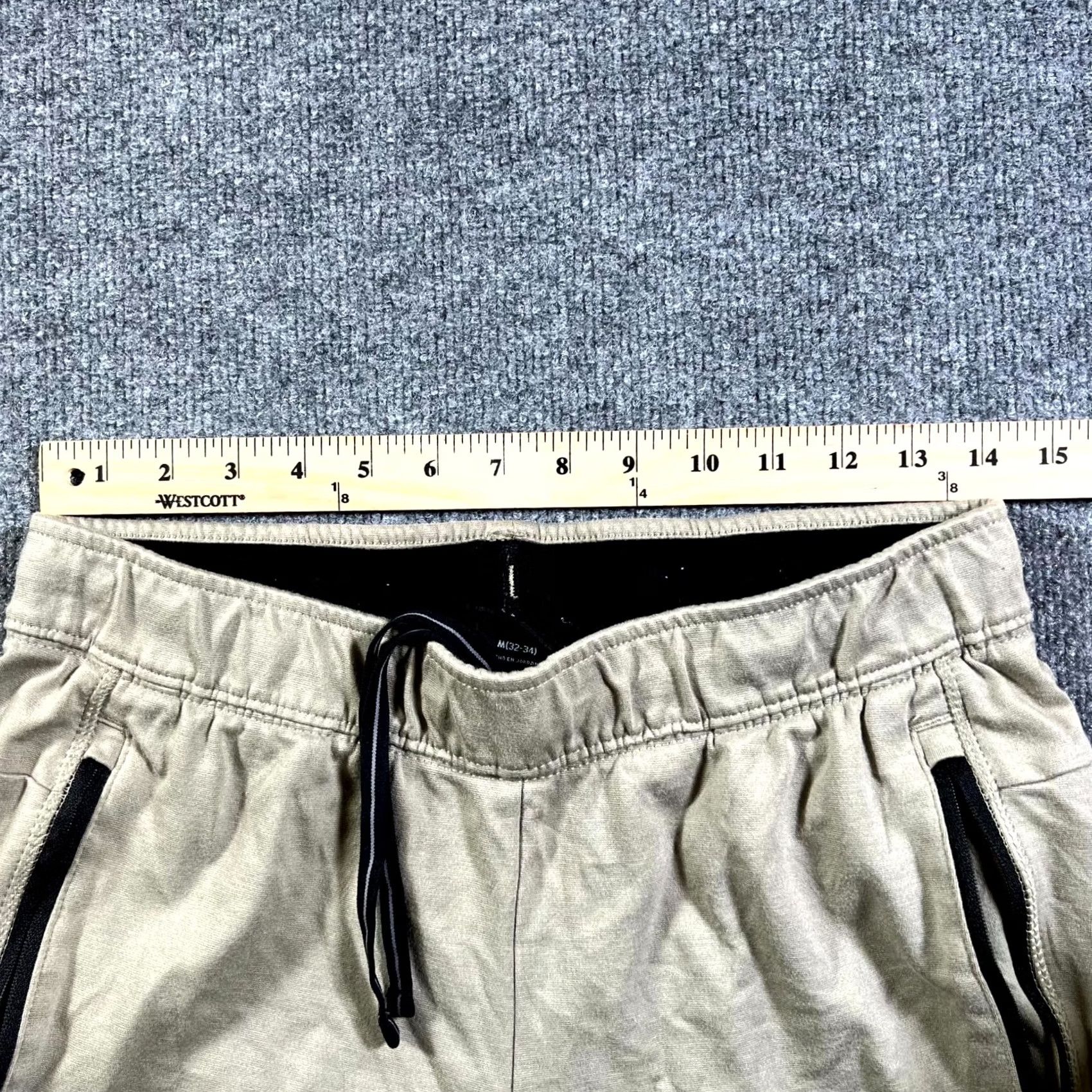 Athletic Works Athletic Works Pants Mens M (32-34) Beige Slim Fit Tapered Leg Drawstring Running Size US 31 - 6 Thumbnail