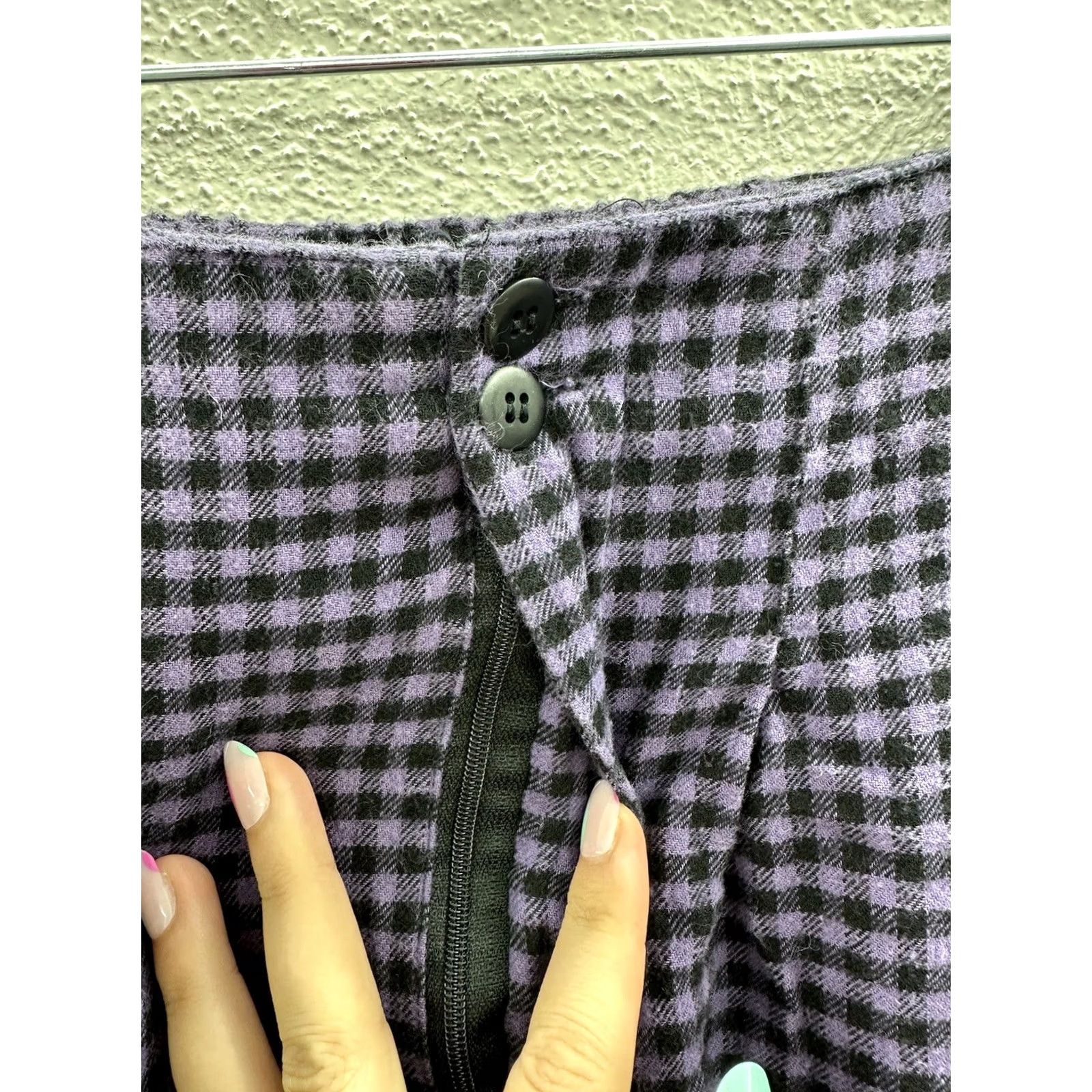 Vintage VINTAGE Cambridge Dry Goods Womens Dress Pants Purple Black Plaid 6 Straight Rise High Waist Comfort 80s 90s Mens Womens Girls Size 28" / US 6 / IT 42 - 6 Thumbnail