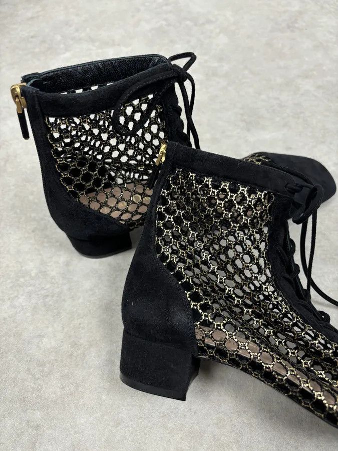 Dior 2000s Christian Dior Naughtily Black Spike Aglet Lace-Up Ankle Boots Size US 8 / IT 38 - 12 Thumbnail