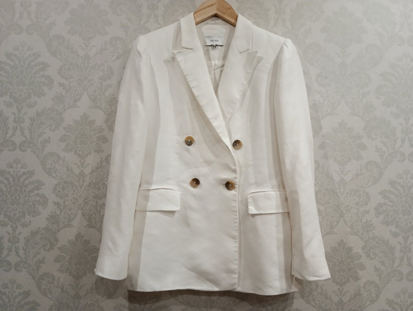 Reiss Reiss Willow Regular Linen Blend Double Breasted Blazer Size M / US 6-8 / IT 42-44 - 4 Thumbnail