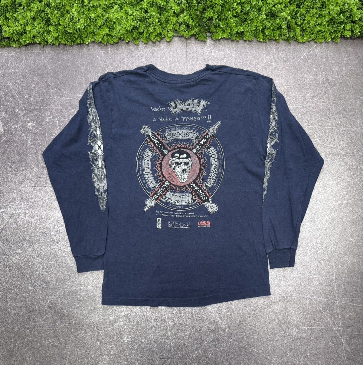 Other Vintage KEEP YOUR DISTANCE Long Sleeve 90s Punk Avantgarde Size US L / EU 52-54 / 3 - 1 Thumbnail