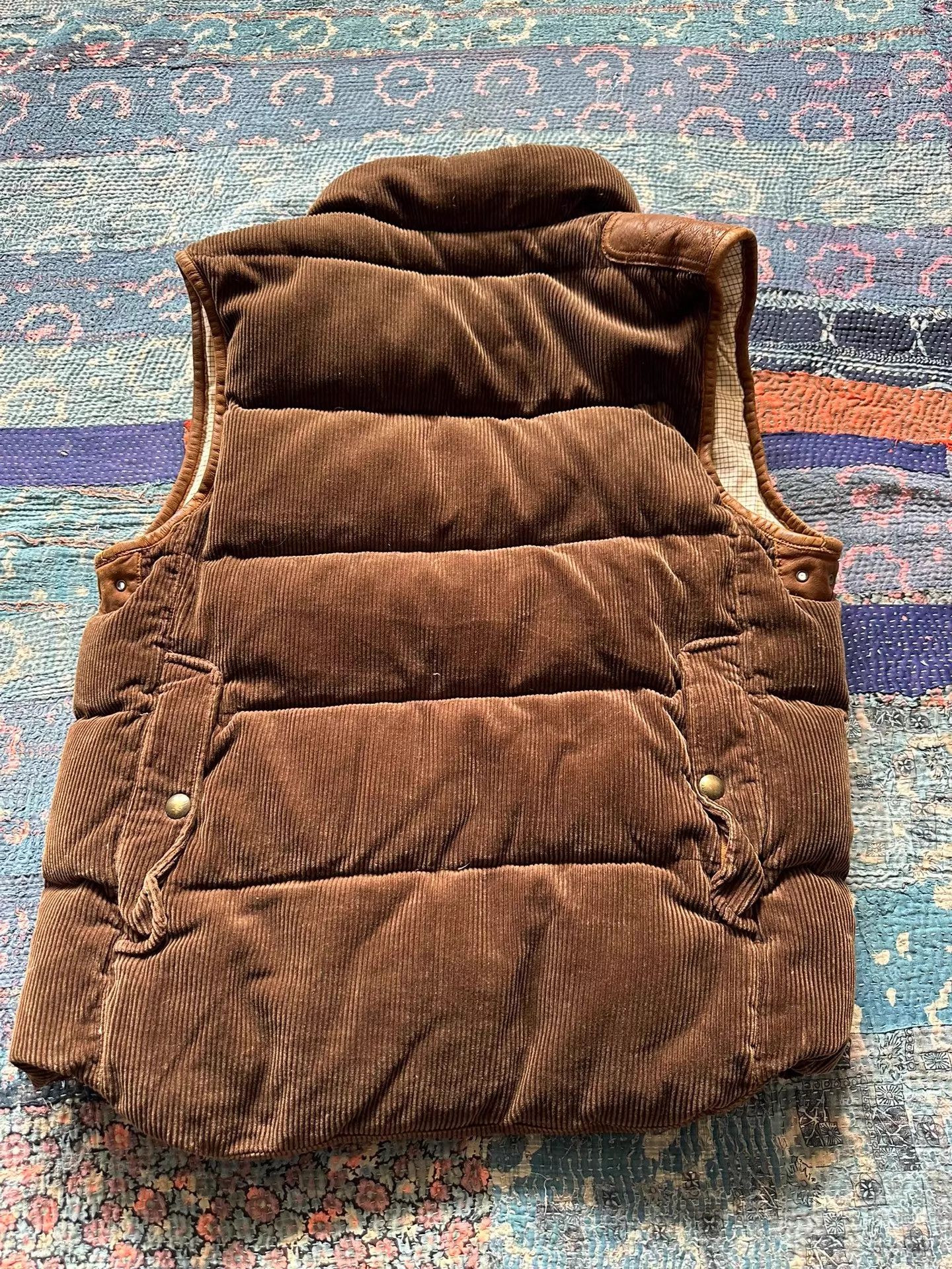 RRL Ralph Lauren RRL Corduroy Leather Panel Down Vest Vintage M Size US M / EU 48-50 / 2 - 2 Thumbnail