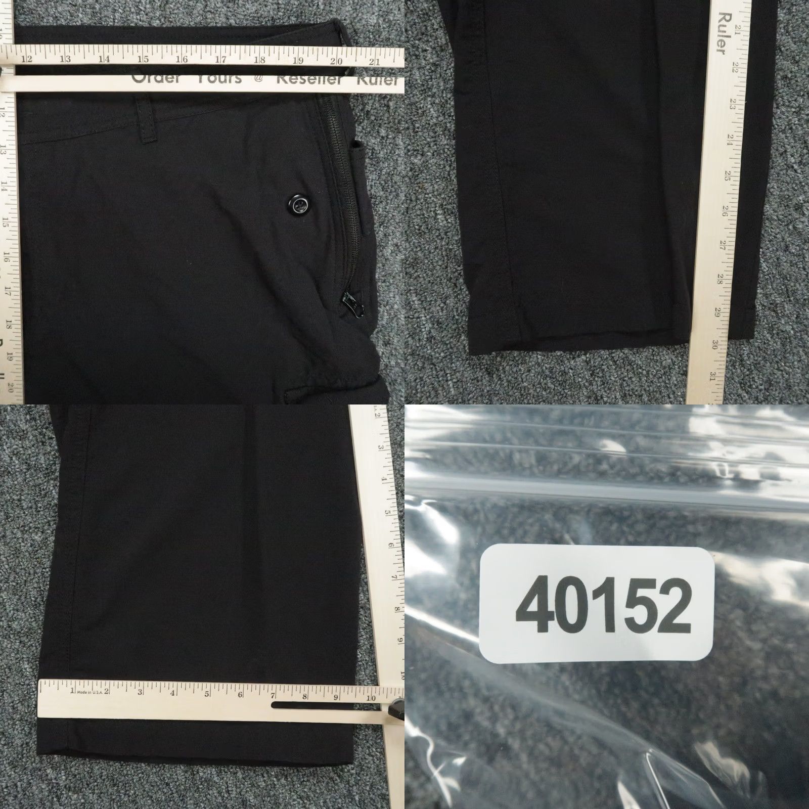 Vintage Clothing Arts Pants Mens 40x30 Black Cargo Pocket Travel Trousers Pants Cargo Pocket Slash Pocket Front Flat Front Nylon 40 Regular Mens Black Size US 40 / EU 56 - 8 Thumbnail