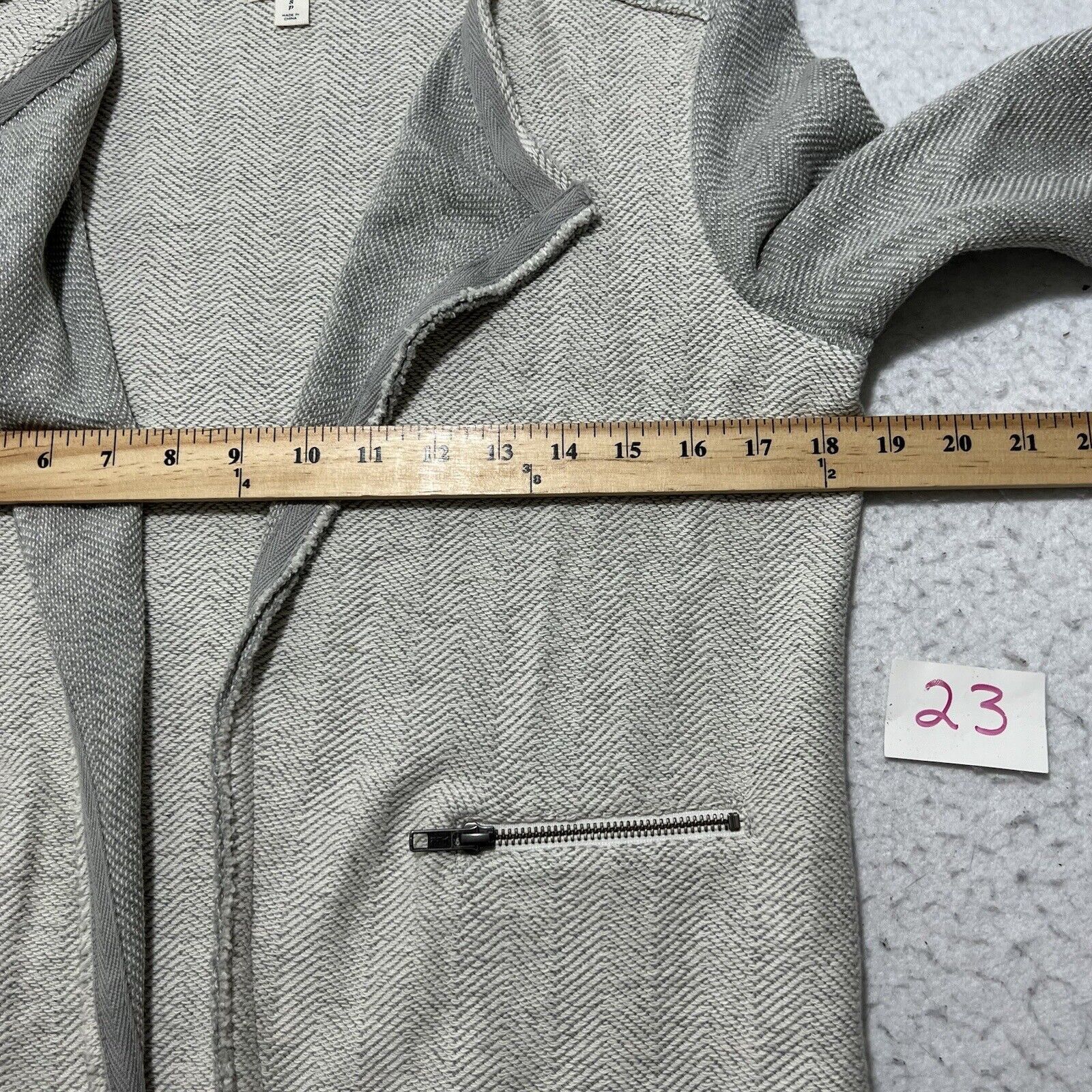 Other Caslon Small Open Front Cardigan Gray Herringbone Zip Size S / US 4 / IT 40 - 7 Thumbnail