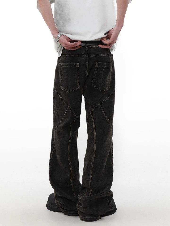 Jean × Vintage Split Splice Deconstructed Wash Distressed Jeans Size US 30 / EU 46 - 3 Thumbnail