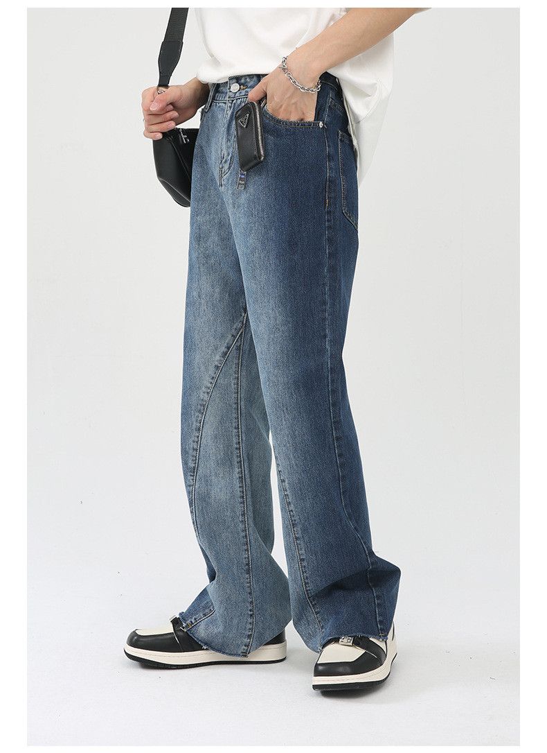 Japanese Brand × Jean Japanese gradient straight-leg casual flared raw-edge jeans Size US 33 - 3 Thumbnail