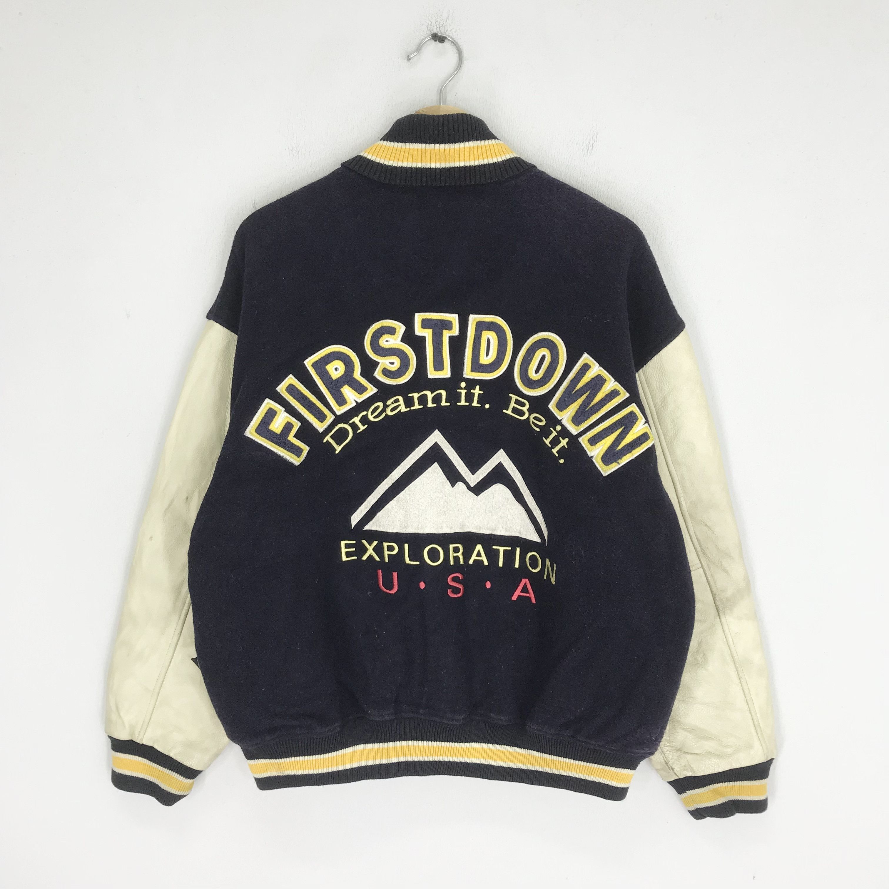 Japanese Brand Vintage 90s First Down Varsity Stadium Bomber Jacket Size US M / EU 48-50 / 2 - 1 Thumbnail
