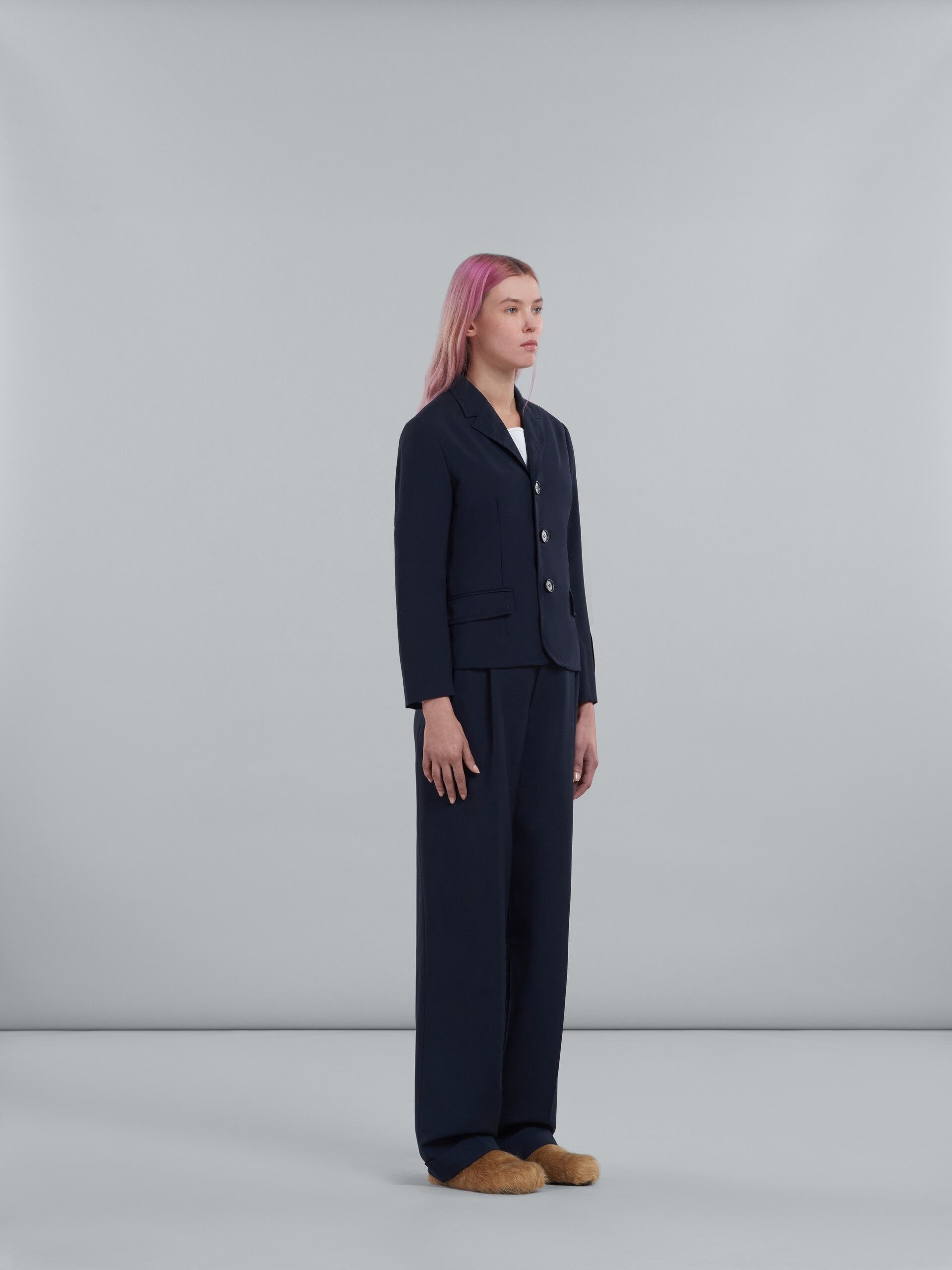 Marni o1w1db10125 Tropical Wool Jacket in Navy Blue Size XL / US 12-14 / IT 48-50 - 4 Thumbnail