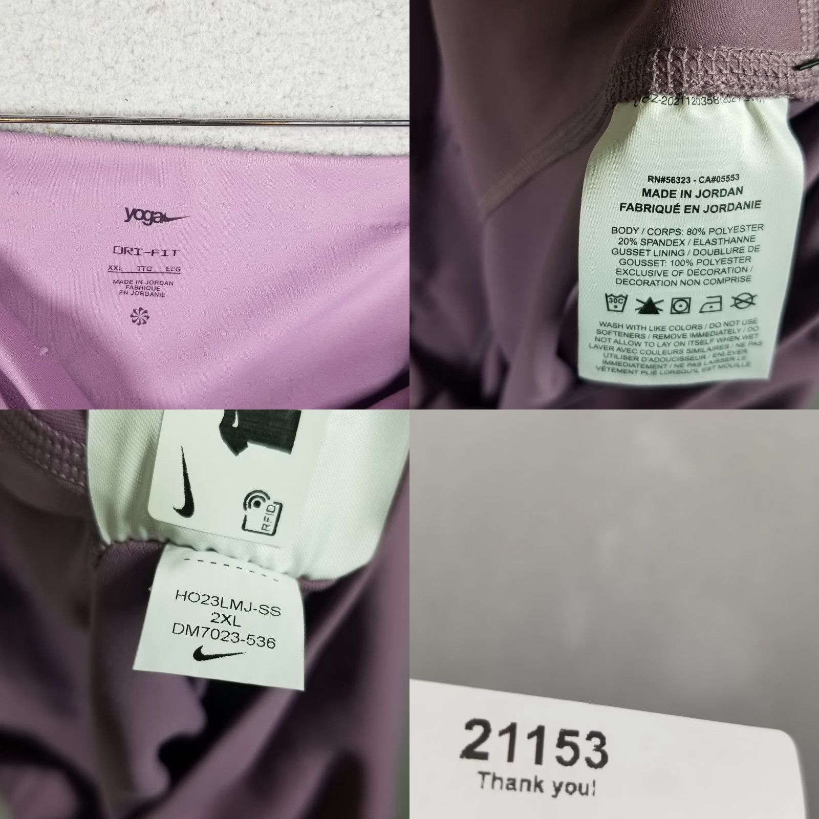 Nike Nike Women’s Purple Yoga High-Waisted 7/8 Legging DM7023-536 Size XXL NWT Size 40" / US 18 - 8 Thumbnail
