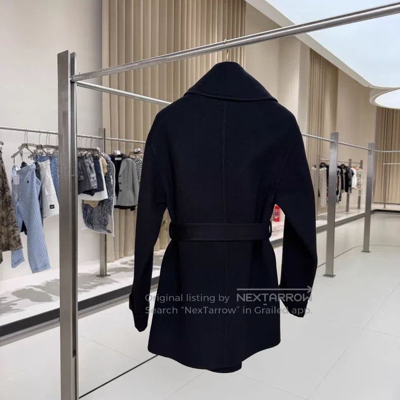 Hermes Hermes Black Lapel Cashmere Short to Mid-Length Tailored C Size XS / US 0-2 / IT 36-38 - 3 Thumbnail