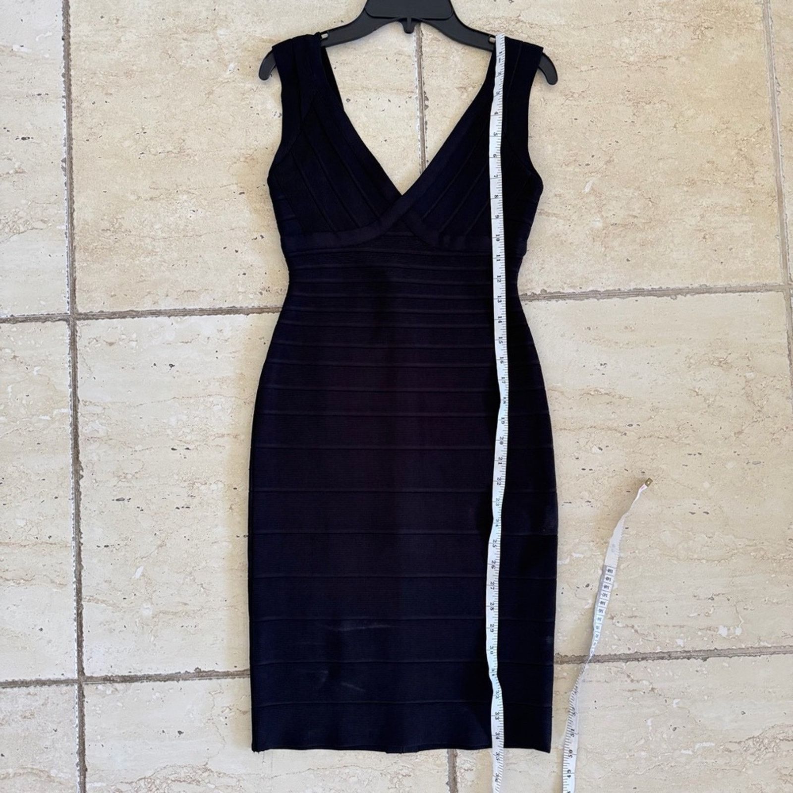 Herve Leger Herve Leger Black Bandage V-Neck Mini Dress, Size S Size S / US 4 / IT 40 - 12 Thumbnail