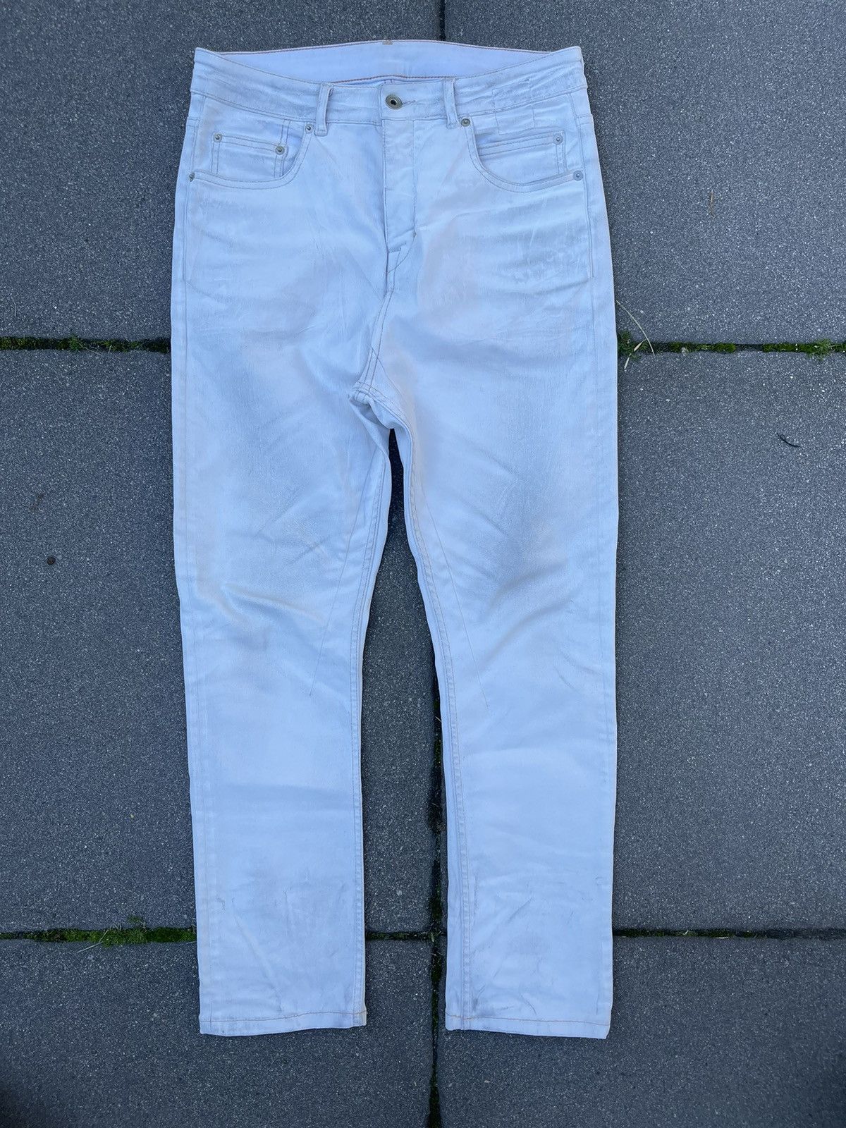 Rick Owens × Rick Owens Drkshdw Drkshdw SS20 detroits cropped white wax denim painter Size US 30 / EU 46 - 2 Thumbnail