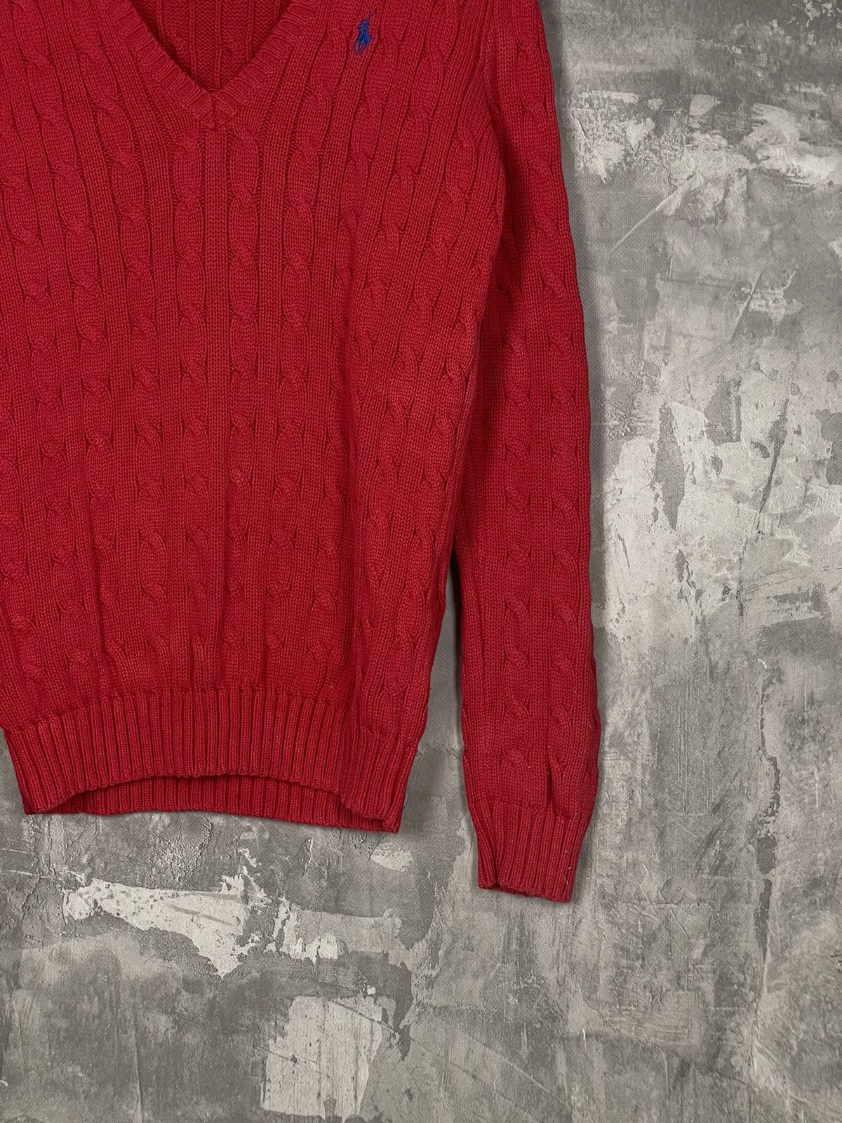 Polo Ralph Lauren Ralph Lauren Cable Knit Cashmere Wool V-neck Sweater Size M / US 6-8 / IT 42-44 - 6 Thumbnail