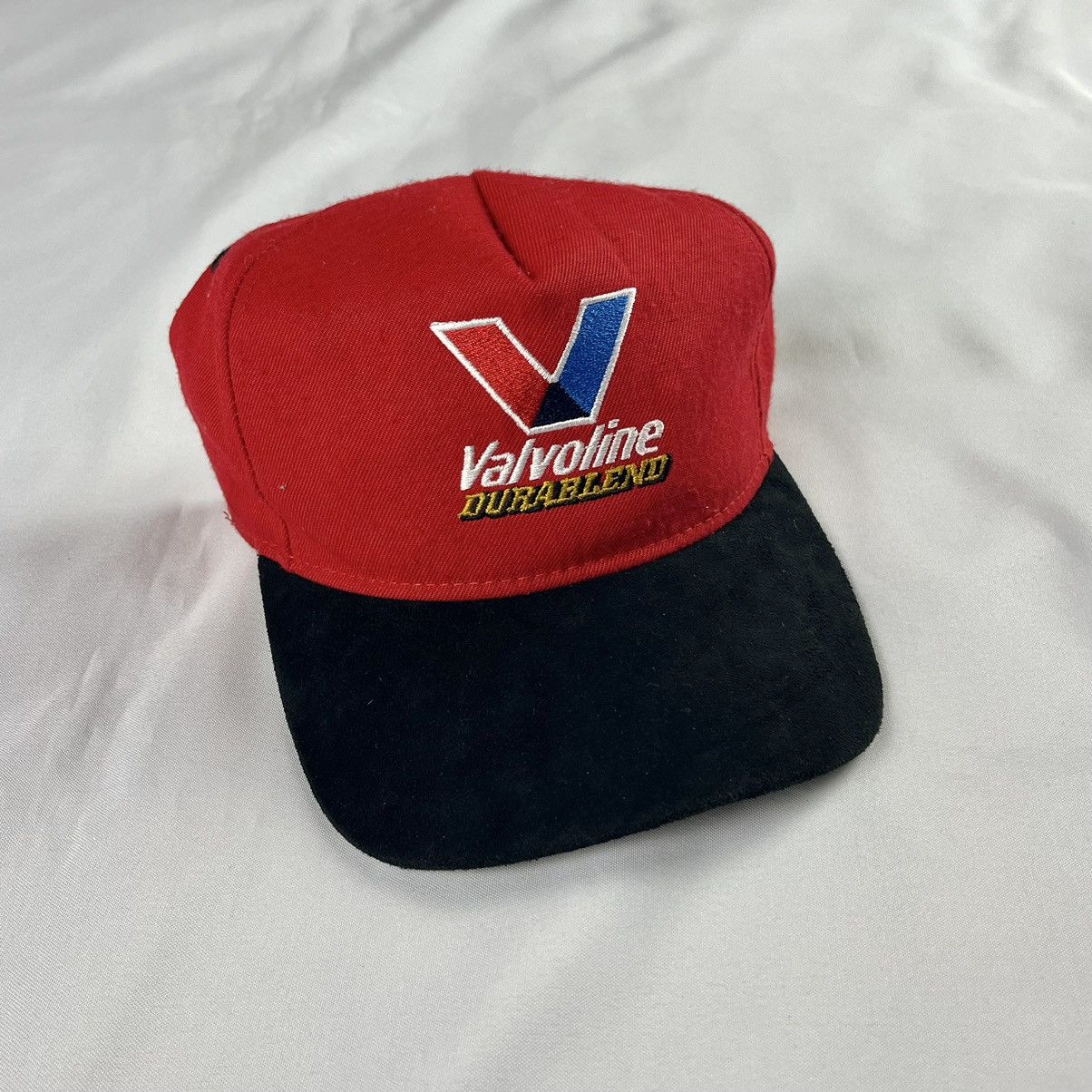 Vintage Valvoline Durablend Hat Vintage 90s Car Racing Leather strap Size ONE SIZE - 1 Thumbnail