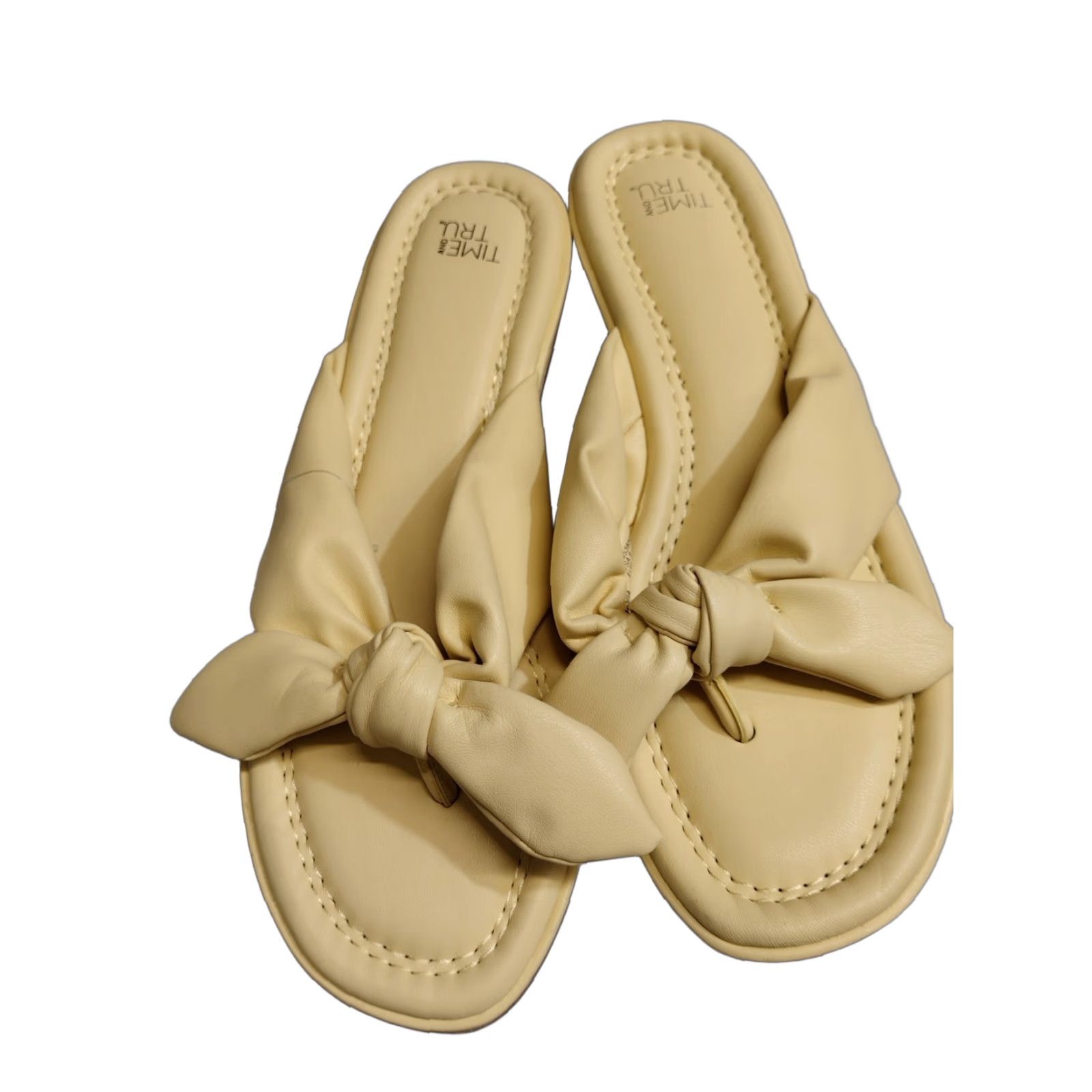 Vintage Time & Tru Bow Flip Flop Women Memory Foam Yellow Size 9 Sandal Size US 9 / IT 39 - 1 Thumbnail