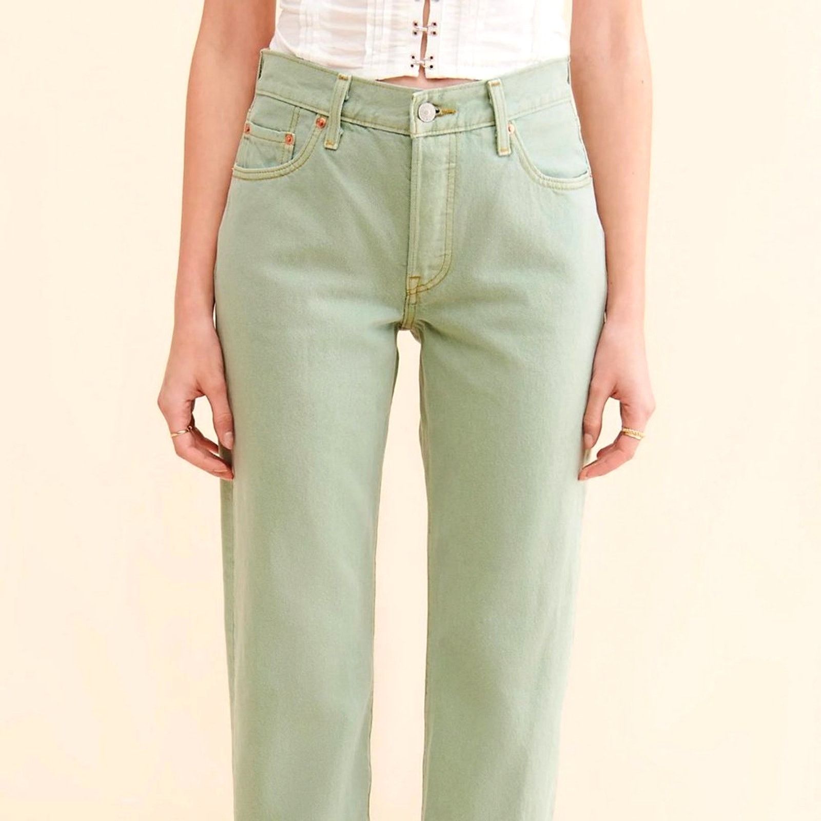 Free People Free People Levi's 501 '90s Jeans Green 30 Size 30" / US 8 / IT 44 - 5 Thumbnail