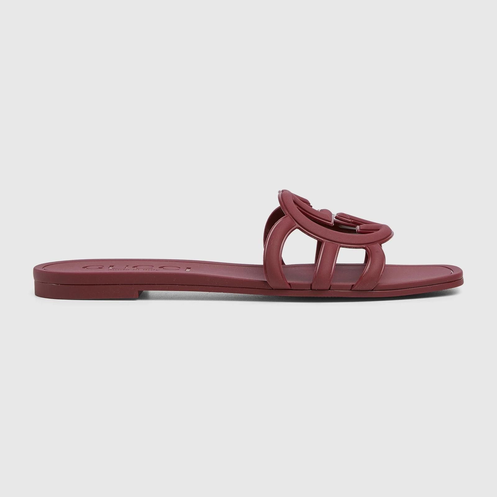 Gucci Gucci Interlocking G Rubber Slides Size US 4 / IT 34 - 1 Thumbnail