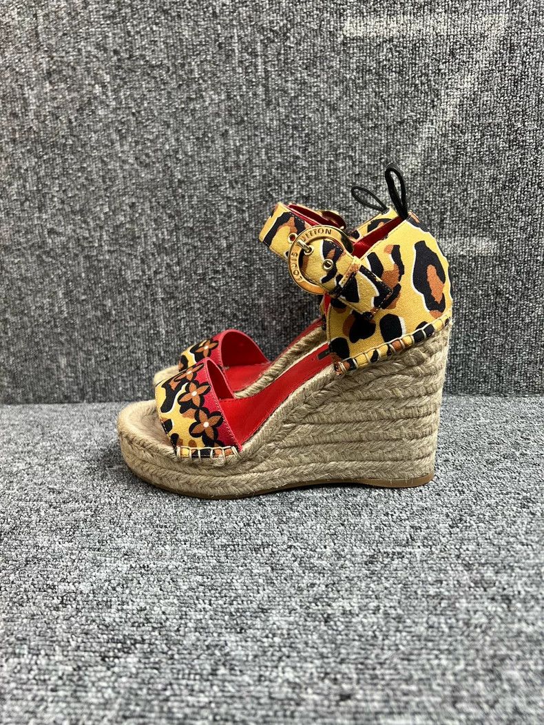 Louis Vuitton LV Leopard Print Wedge Sandals - dmc Size US 6.5 / EU 39-40 - 1 Thumbnail