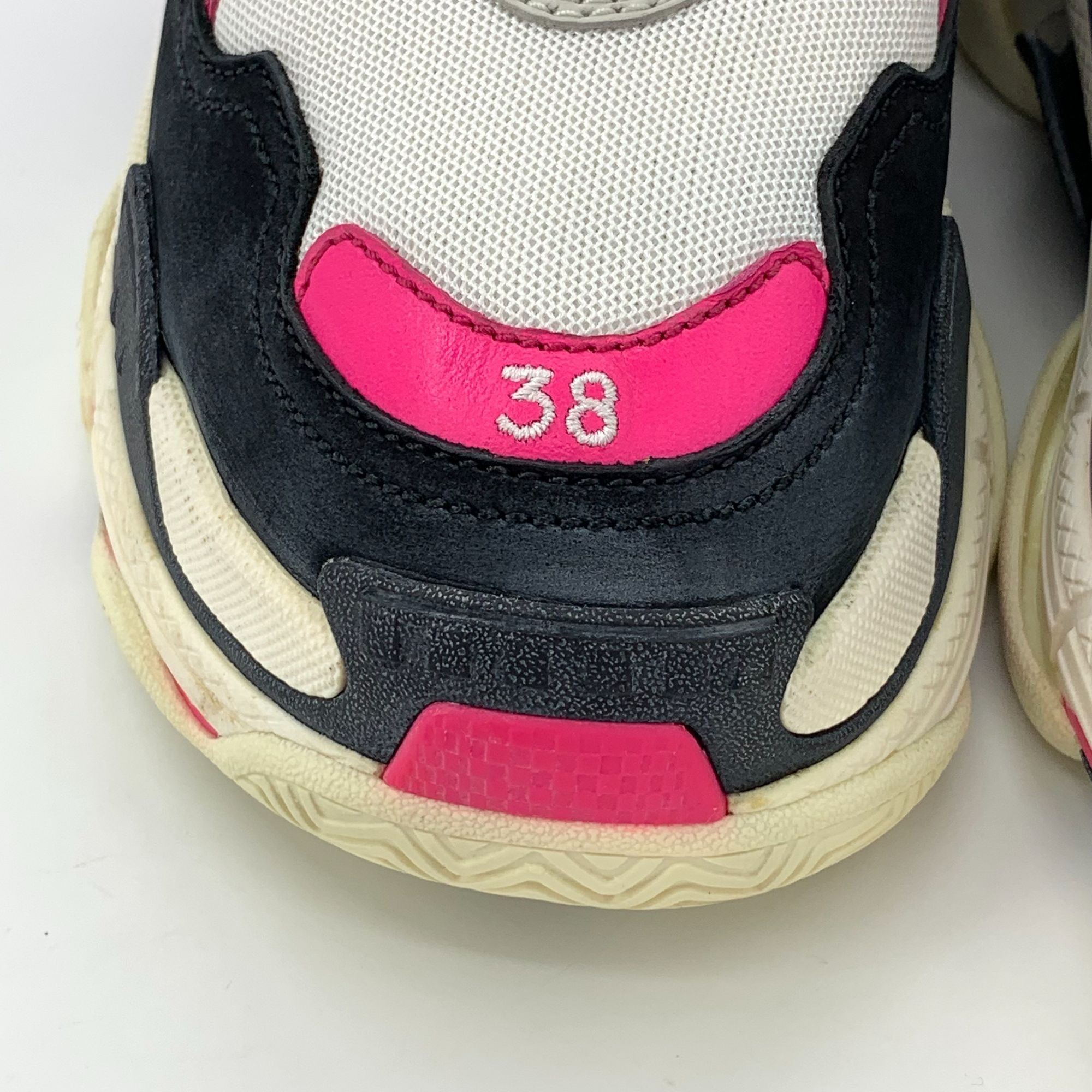 Balenciaga Balenciaga Triple S 38 Lace-Up Mesh & Leather Sneakers Pink/ Size US 8 / IT 38 - 4 Thumbnail