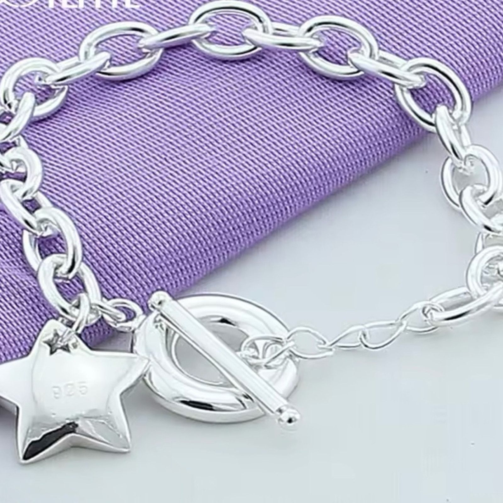Other Sterling Silver Plated Star Chain Bracelet Size ONE SIZE - 4 Thumbnail