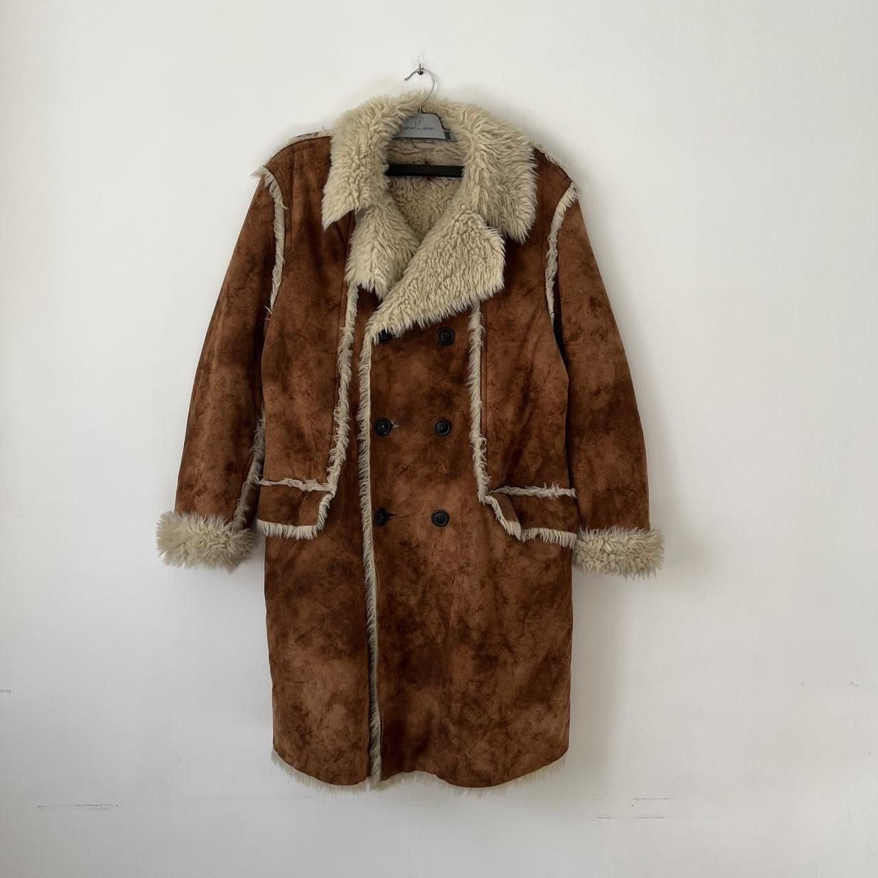 Hugo Boss Hugo Boss Brown Faux Shearling Coat Vintage Aviator Style Size US M / EU 48-50 / 2 - 1 Thumbnail