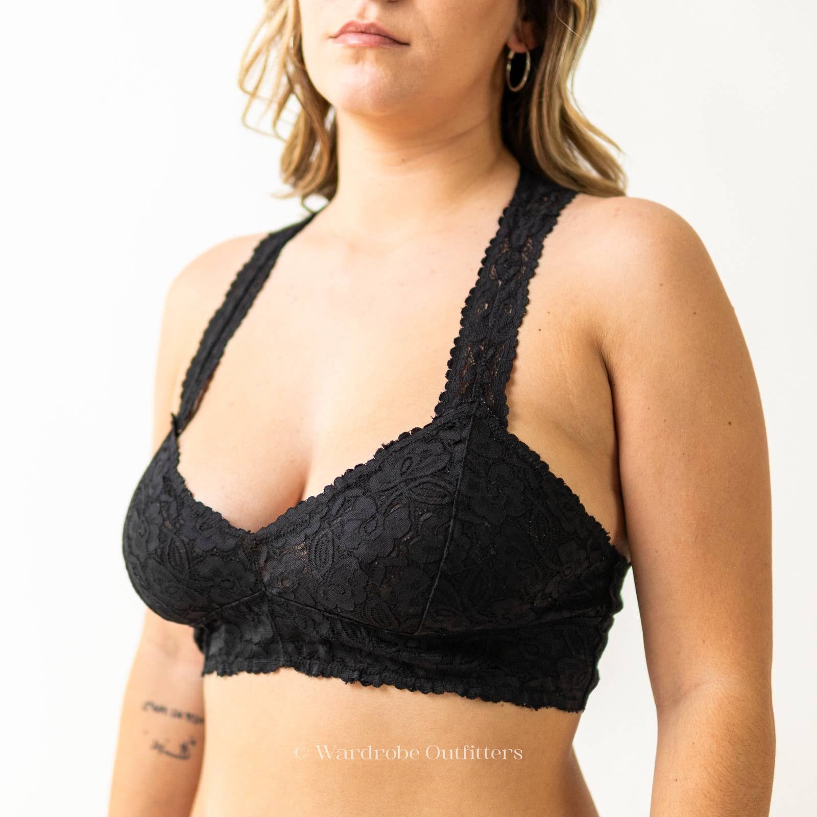 Free People Black Floral Lace Pushup Lingerie Bra Size ONE SIZE - 2 Thumbnail
