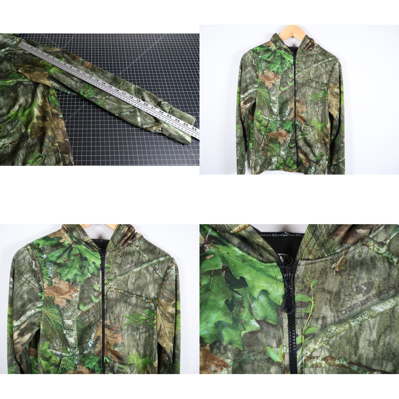 Vintage Mossy Oak Zip Hoodie Women's M Green Camo Sweatshirt Camouflage Polyester 90s Retro Nature Mossy Oak Hoodie Mens Womens Girls? Size M / US 6-8 / IT 42-44 - 8 Thumbnail