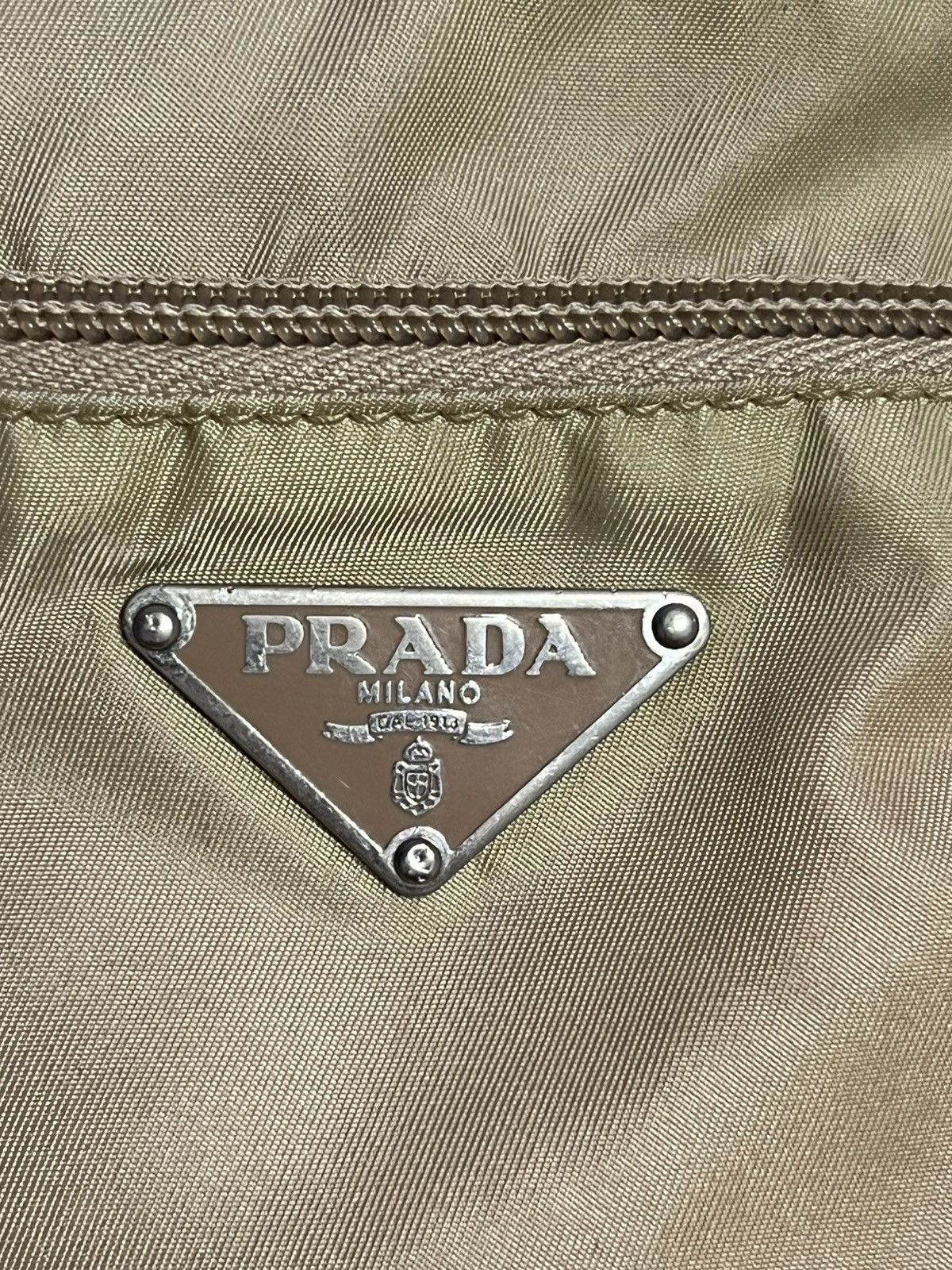 Prada Prada Beige Handbag Vintage Rare Y2K Nylon Big Logo Hype Size ONE SIZE - 10 Thumbnail