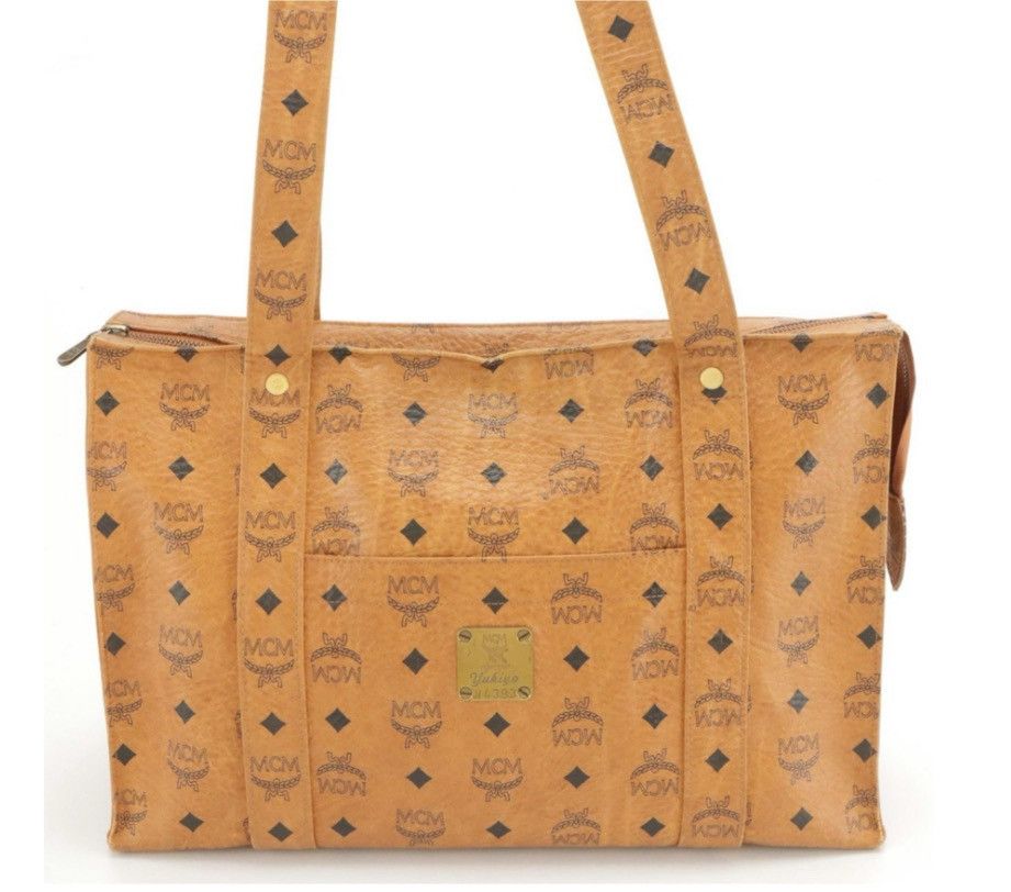 MCM MCM Shoulder Tote in Cognac Visetos Coated Canvas – Vintage Size ONE SIZE - 2 Thumbnail