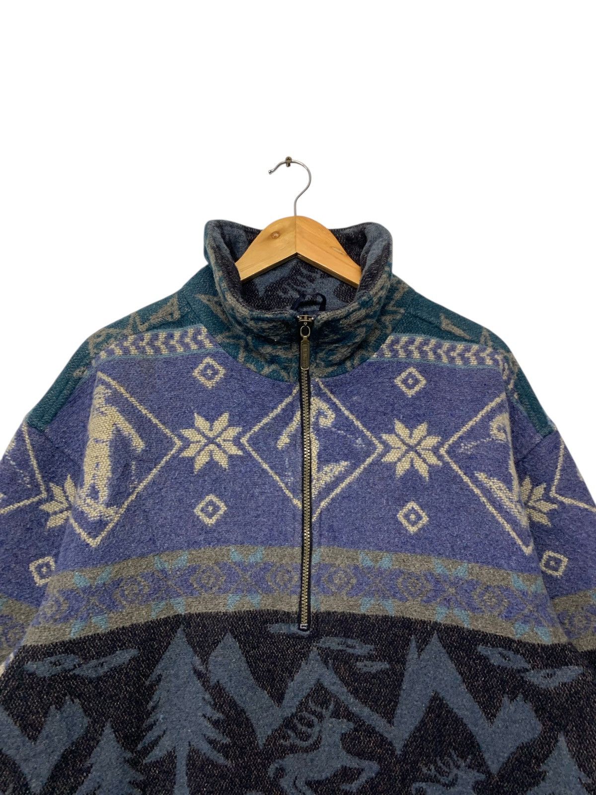 L.L. Bean Vintage LL.Bean Wool Half Zipper Navajo Ski Wear Jacket Size US M / EU 48-50 / 2 - 4 Thumbnail