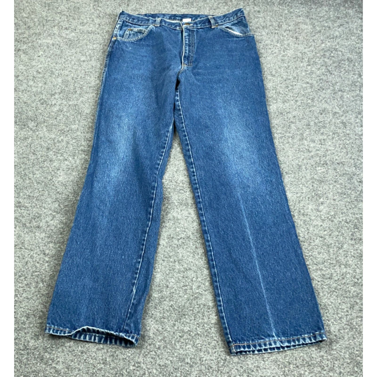 Denime VINTAGE Kabos Denim Jeans Men 32 x 30 Blue 90s Faded Tapered Leg USA Made Regular Rise 10-12 Zip Size US 32 / EU 48 - 2 Thumbnail