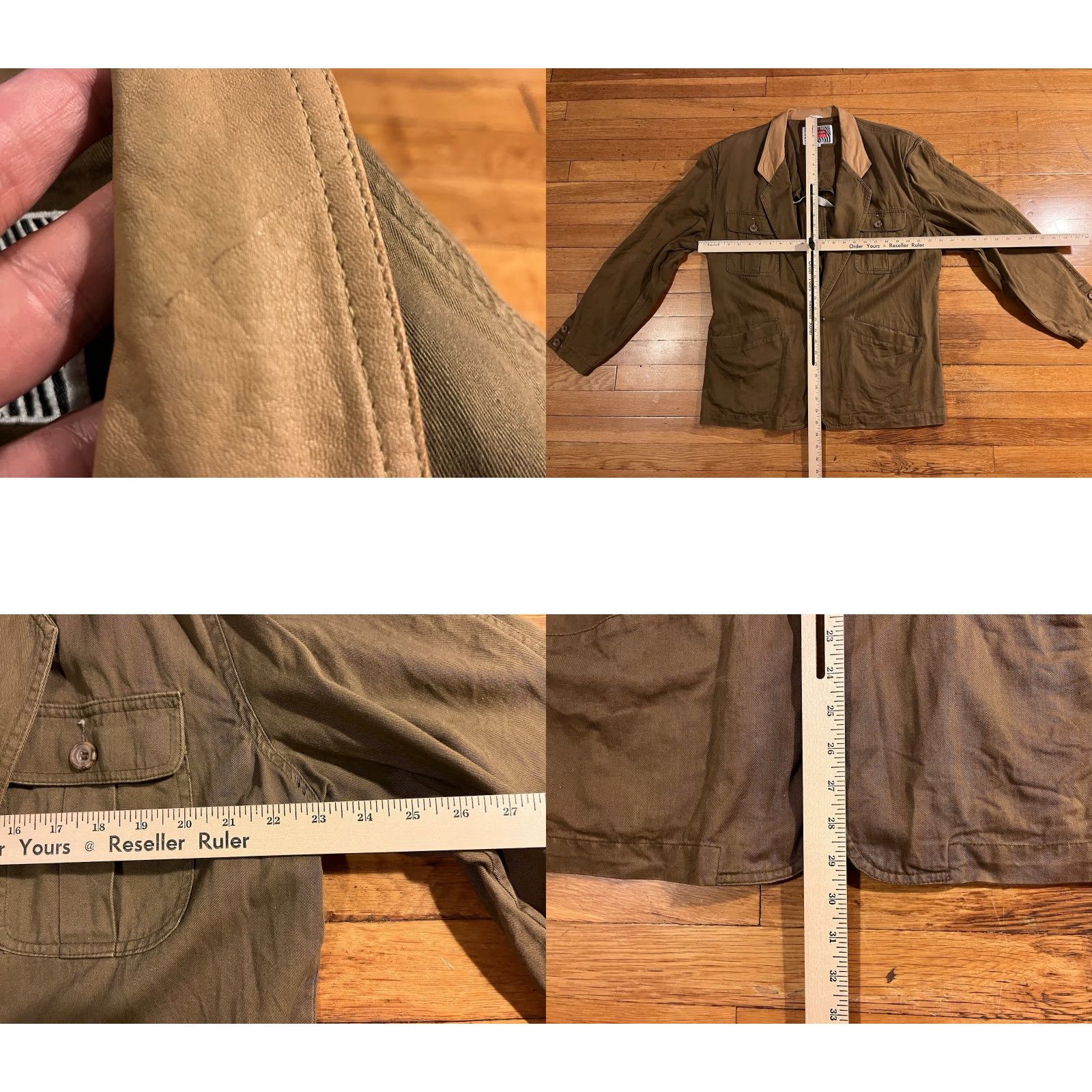 Vintage VINTAGE M. Julian Adventures Canvas Hunting Jacket Men’s 42 Beige Leather Collar Size US XS / EU 42 / 0 - 9 Thumbnail
