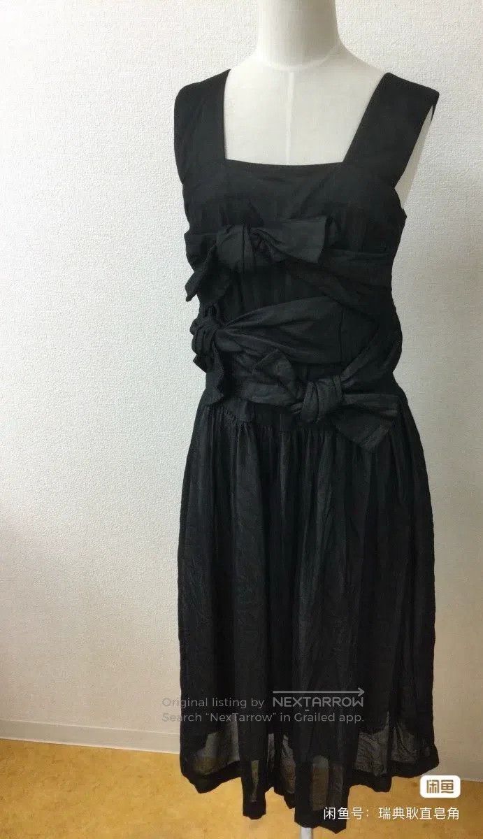 Comme des Garcons Comme Des Garcons Black Bow Tie Midi Dress Size XS / US 0-2 / IT 36-38 - 7 Thumbnail