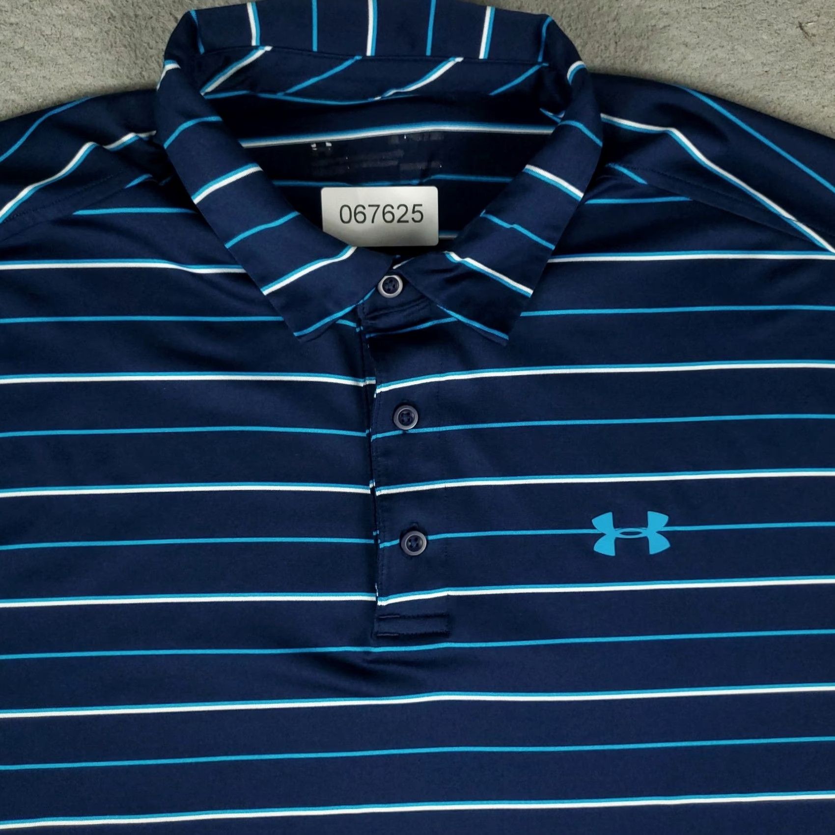 Under Armour Under Armour Polo Shirt Mens XL Blue Striped Short Sleeve Golf Casual Button Collar Logo Modern Preppy Sports Mens XL Blue Polo Size US XL / EU 56 / 4 - 2 Thumbnail