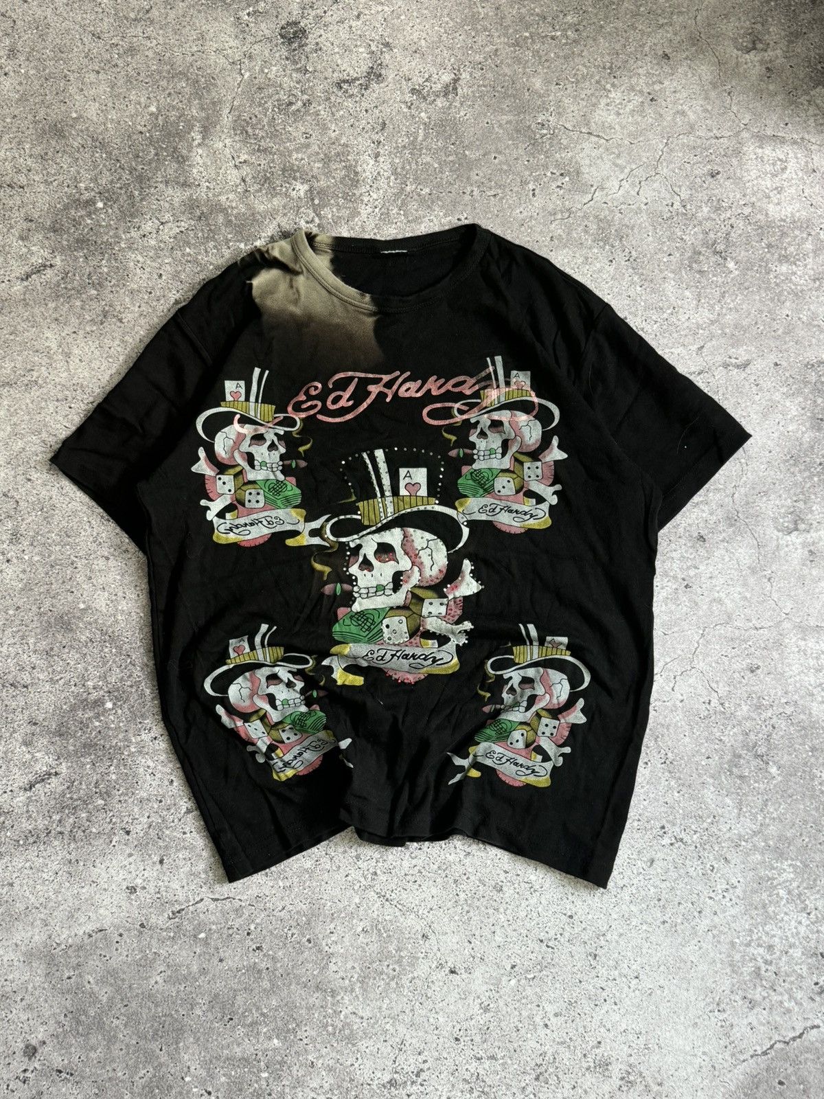 Ed Hardy Vintage Ed Hardy Distressed skull t-shirt Size US L / EU 52-54 / 3 - 1 Thumbnail