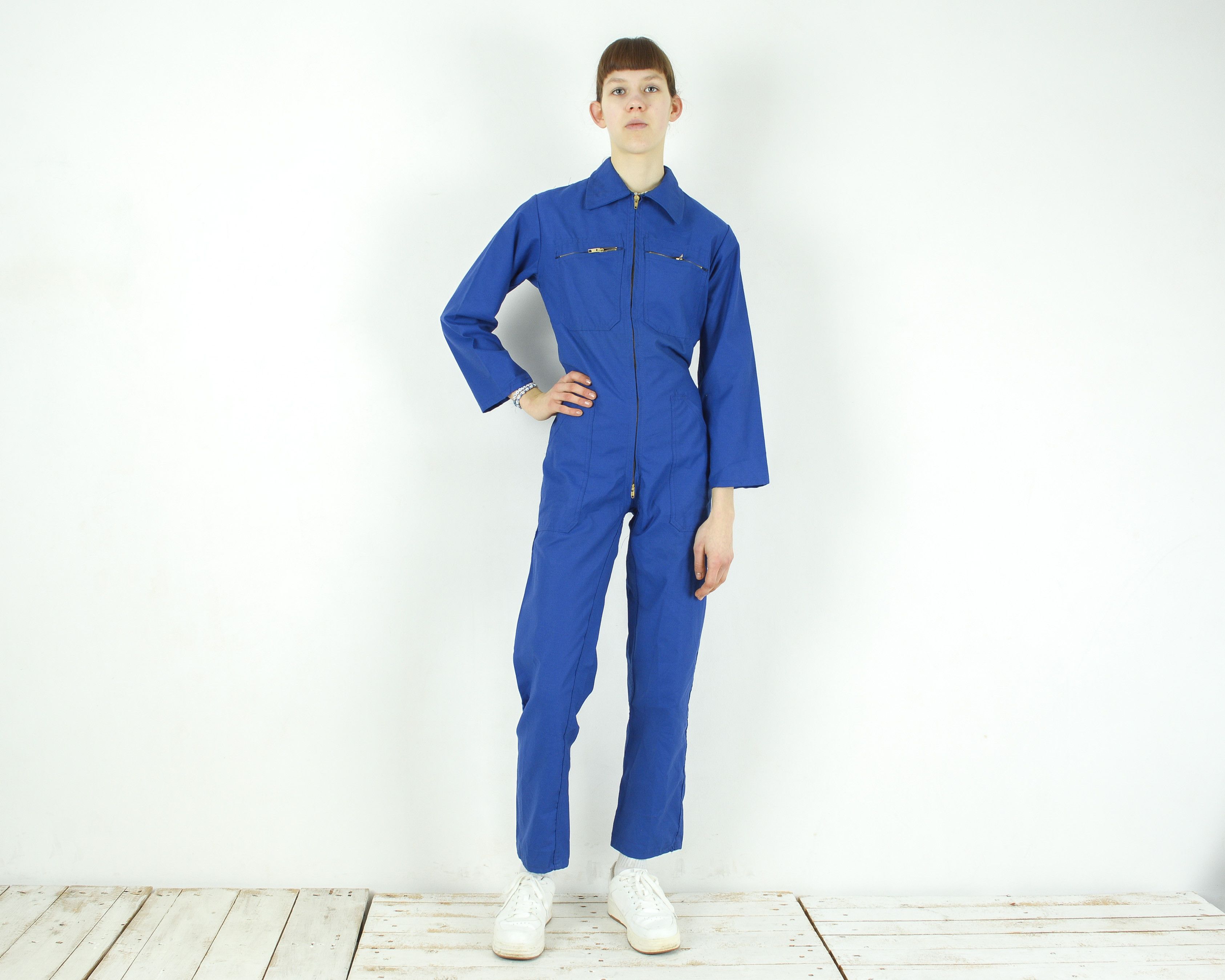 Zip up boiler suit sale