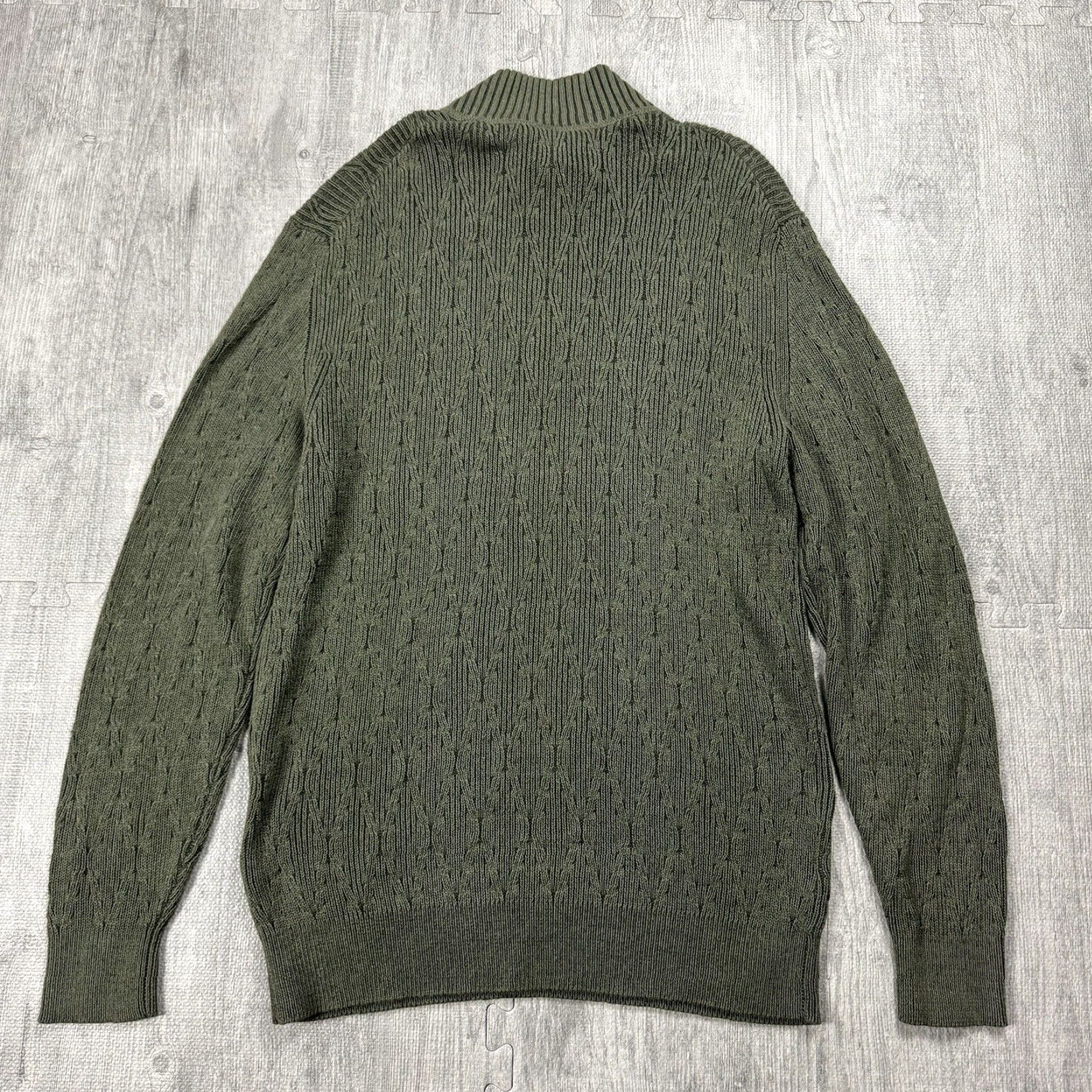 Tommy Bahama TOMMY BAHAMA Sweater Shirt 1/4 Zip Stretch Knit Pullover 100% Cotton Gray M Men's Slim Pullover Knit Sweater - 4 Season, Casual Workwear Size US M / EU 48-50 / 2 - 7 Thumbnail