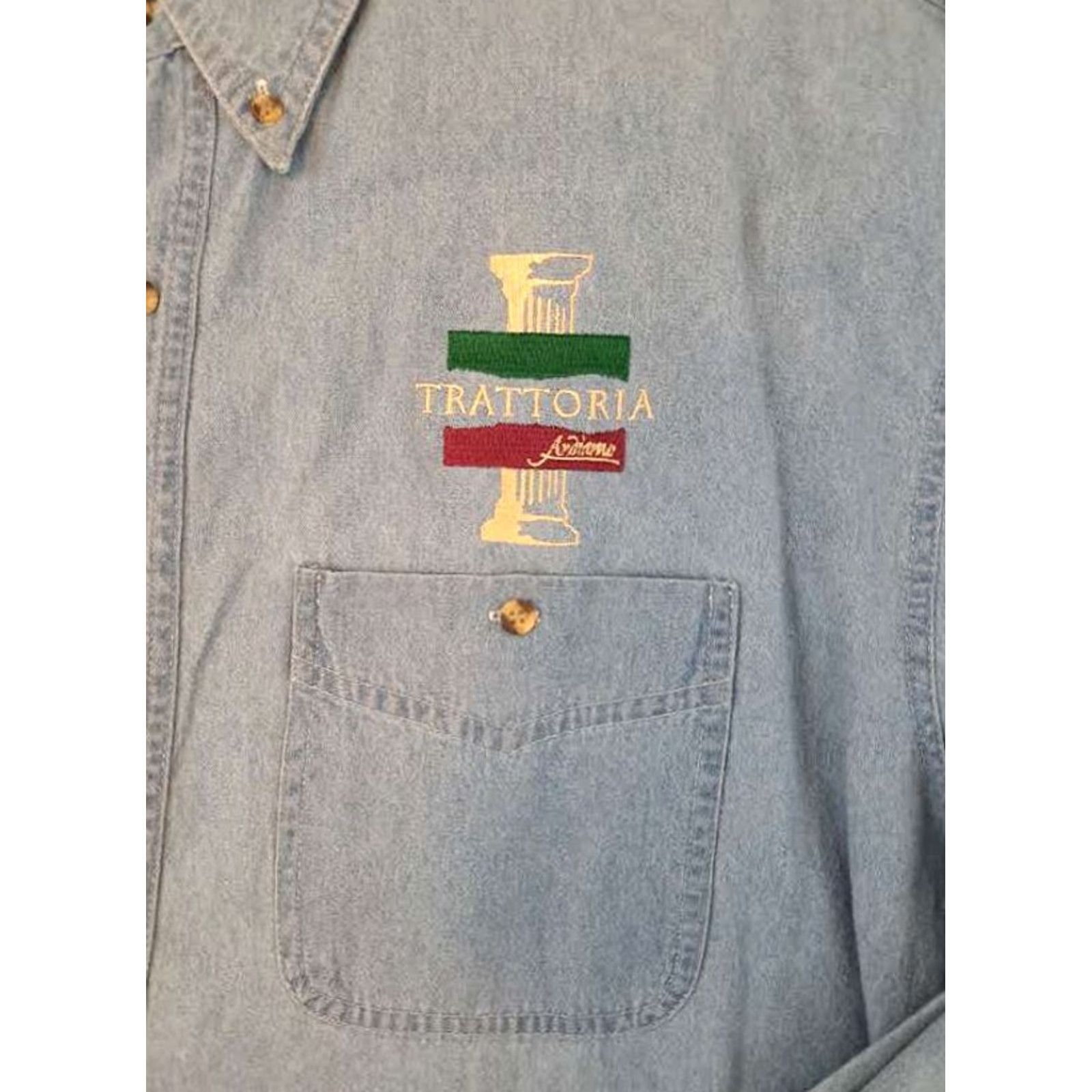 X-LARGE VINTAGE Blue Pointe Shirt XL Long Sleeve Button-Up Blue Italian 30in 25in pit to pit Mens X-Large EUC Size US XL / EU 56 / 4 - 4 Thumbnail