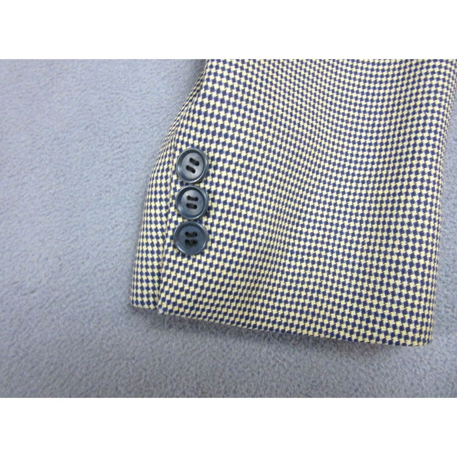 Ermenegildo Zegna Ermenegildo Zegna Sport Coat Blazer Mens 50 Beige Blue Micro Check Silk Wool Size 50R - 7 Thumbnail