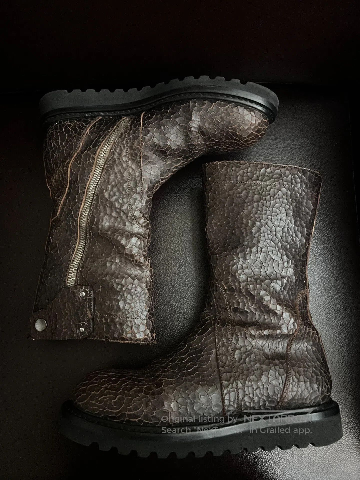 Rick Owens Rick Owens Cracked Leather Military Boots. Size US 7 / EU 40 - 1 Thumbnail