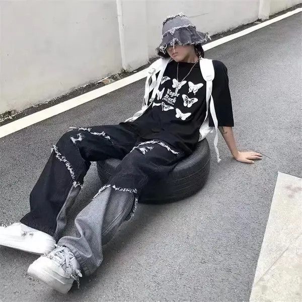 Jean Hayakawa x Moe Loose wide-leg vintage distressed jeans y2k Size US 32 / EU 48 - 2 Thumbnail