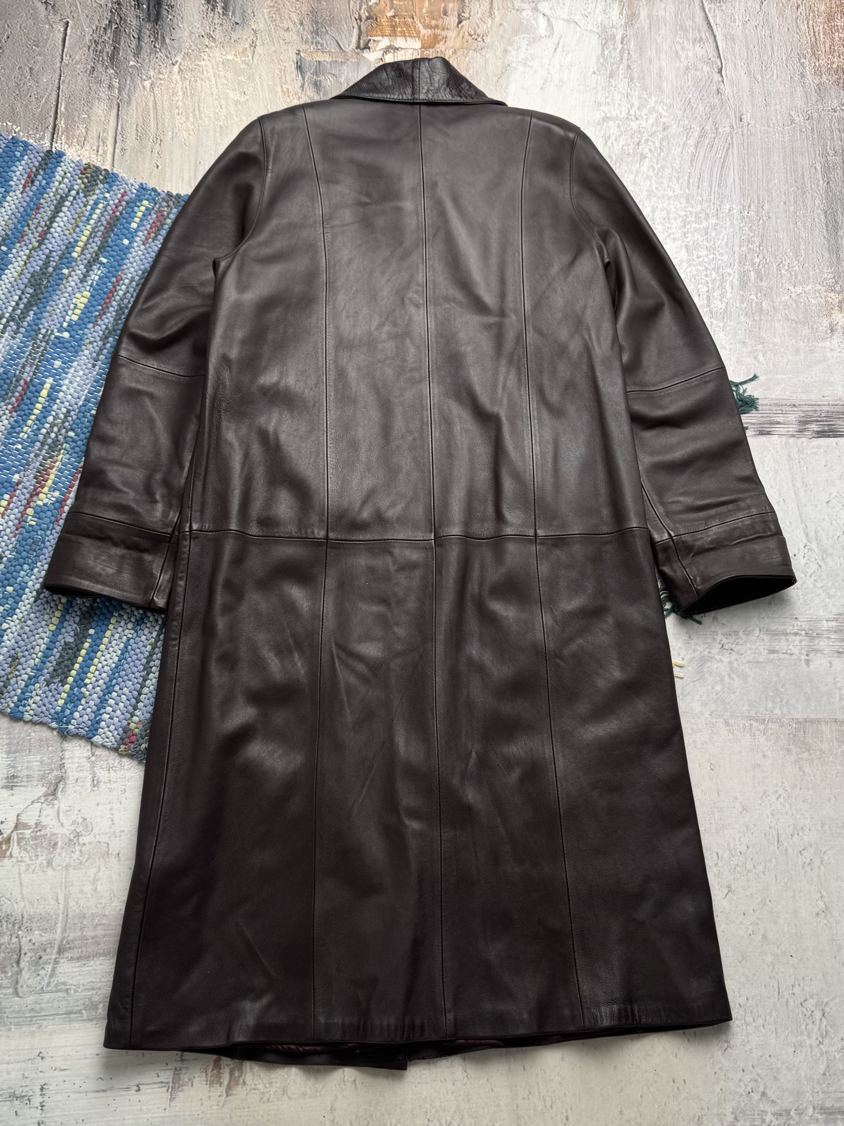 Vintage Vintage Long Leather Coat A8(V1)D15 Size L / US 10 / IT 46 - 9 Thumbnail