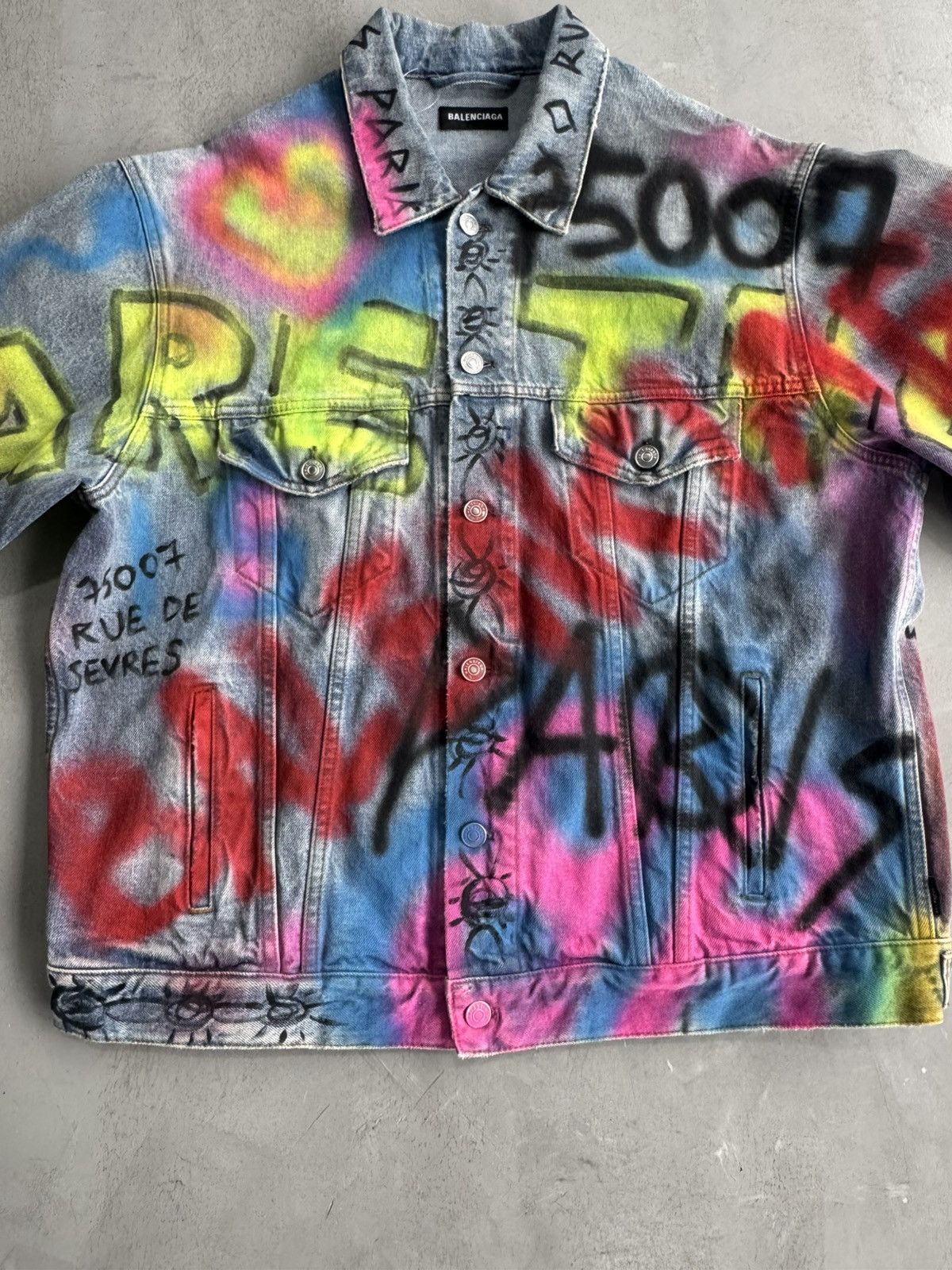 Balenciaga Balenciaga - Graffiti Denim Jacket Size US S / EU 44-46 / 1 - 6 Thumbnail