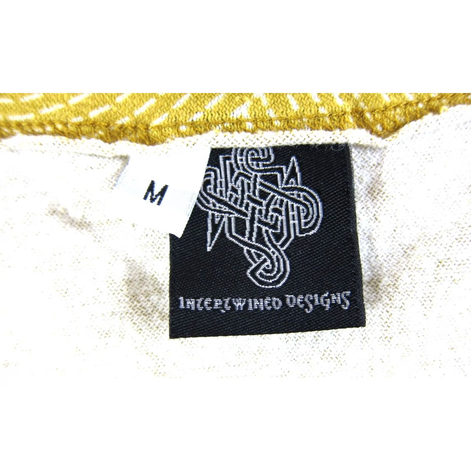 Vintage Intertwined Designs Hemp Yellow Swirl Sleeveless Dress Medium Women Size M / US 6-8 / IT 42-44 - 3 Thumbnail