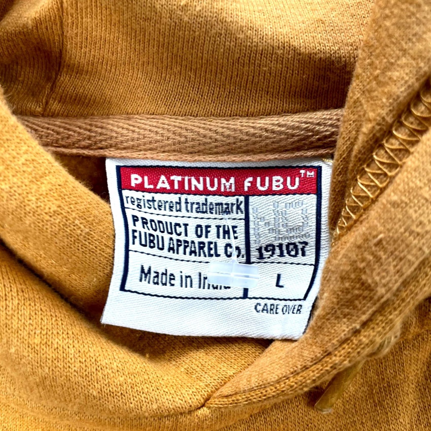 Fubu VTG FUBU Hoodie Mens Large Yellow Platinum Mustard Embroidered y2K Streetwear Hoodie Size US L / EU 52-54 / 3 - 7 Thumbnail