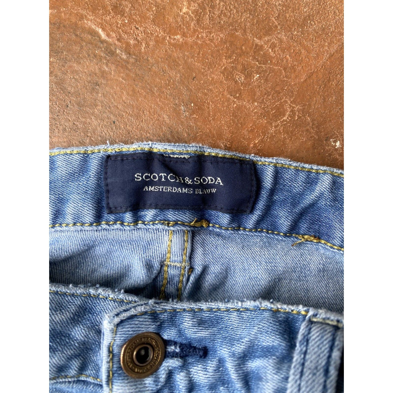 Scotch & Soda Scotch & Soda Amsterdam Blauw Ralston Men’s Jeans 33x30 Slim Button Fly Blue Denim Cotton Size US 33 - 2 Thumbnail