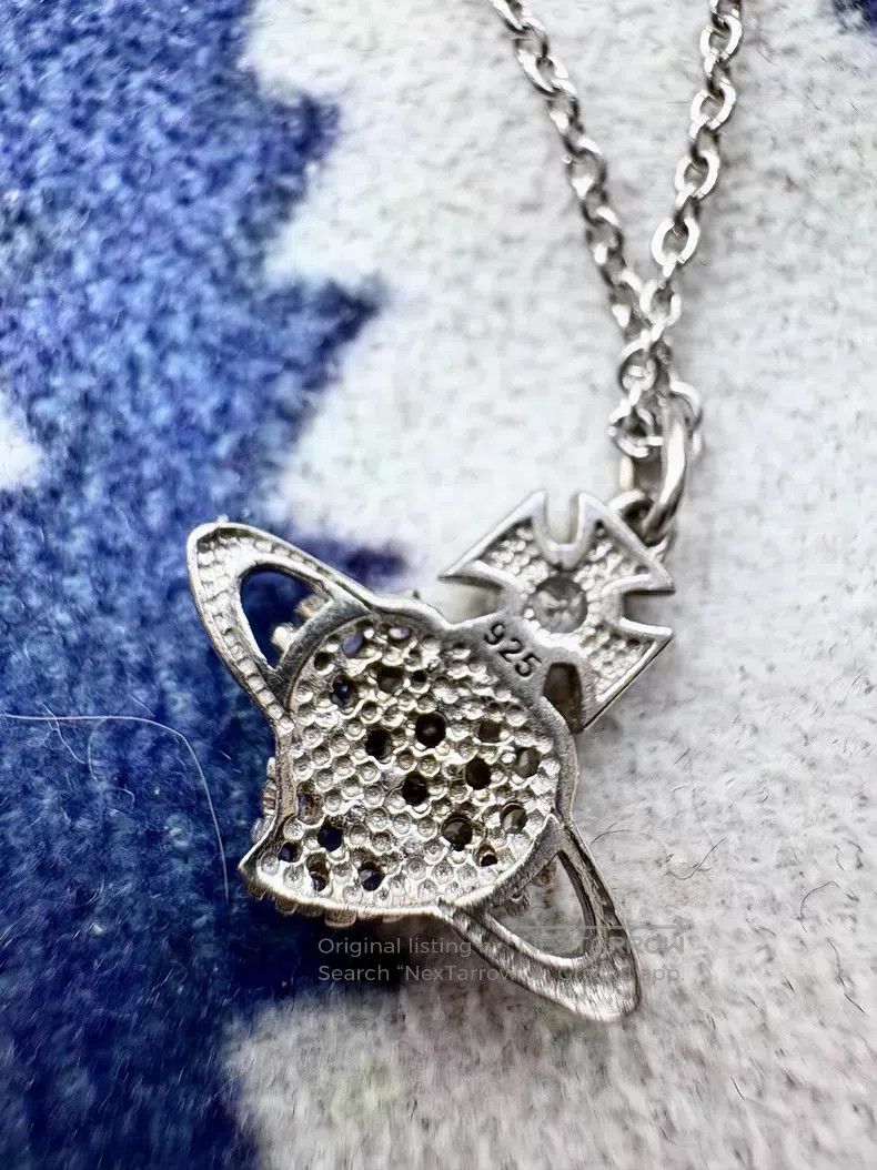 Vivienne Westwood Vivienne Westwood Diamond-encrusted Saturn heart necklace Size ONE SIZE - 4 Thumbnail