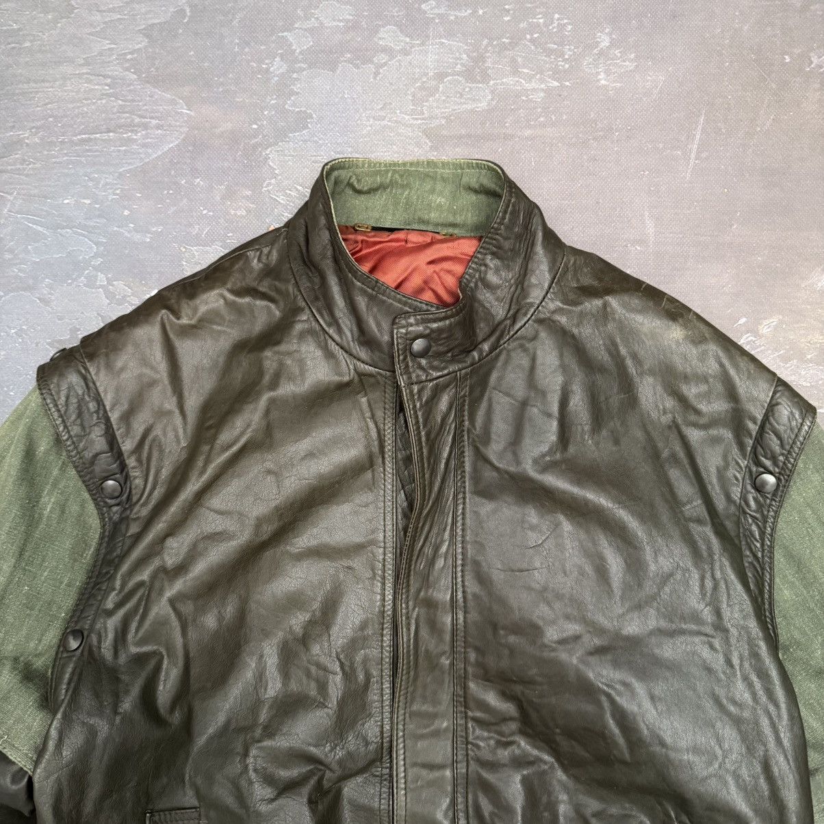 Vintage Vintage 90s Boxy Leather Avant Garde Japan Bomber Jacket Y2K Size US L / EU 52-54 / 3 - 4 Thumbnail