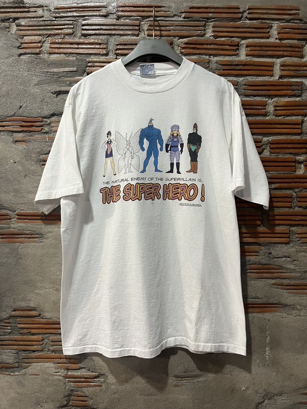 Arts & Science Vtg The Tick The Super Hero & Villain !1994’s Cartoon Tshirt Size US XL / EU 56 / 4 - 2 Thumbnail